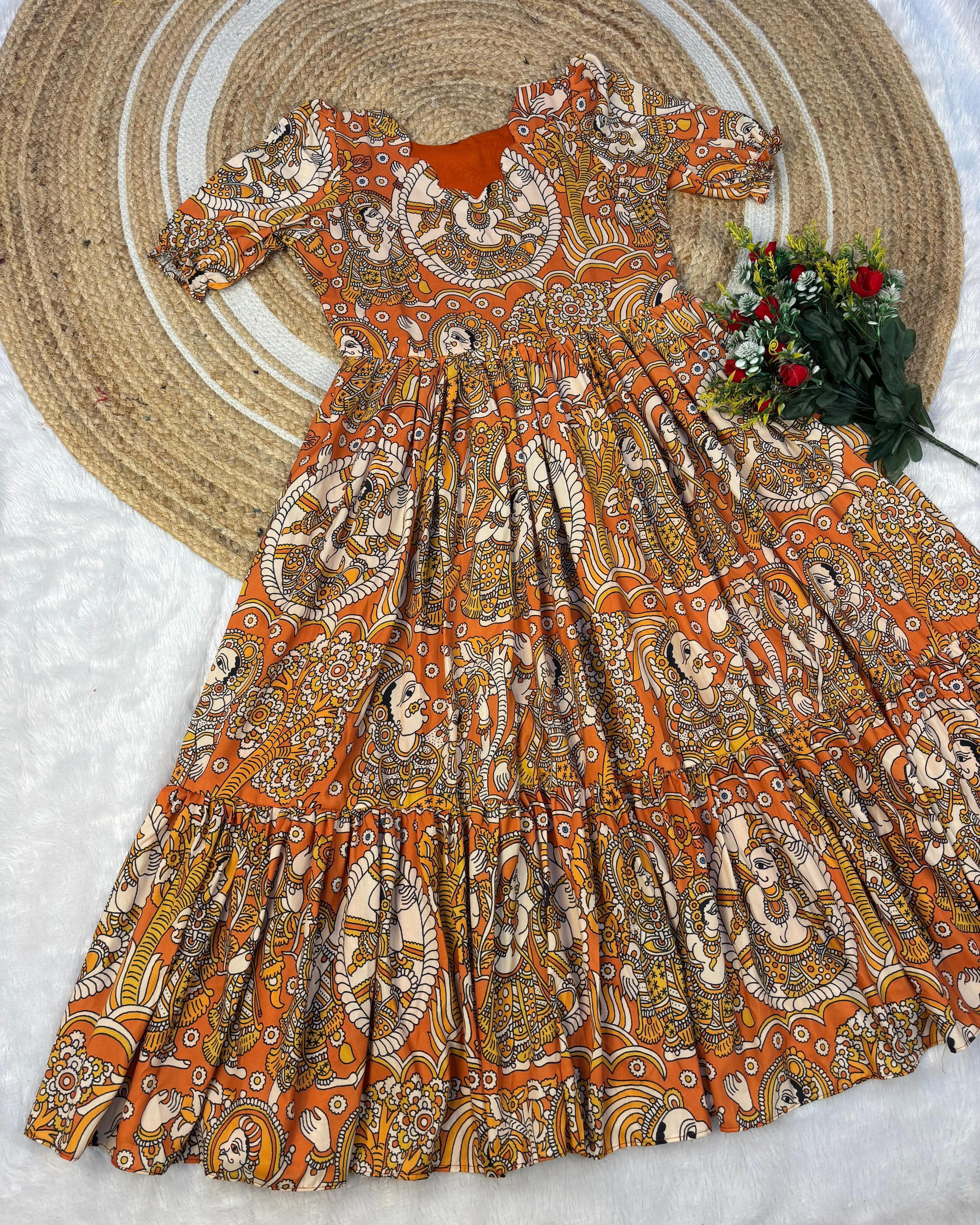 Kalamkari inspired maxi gowns