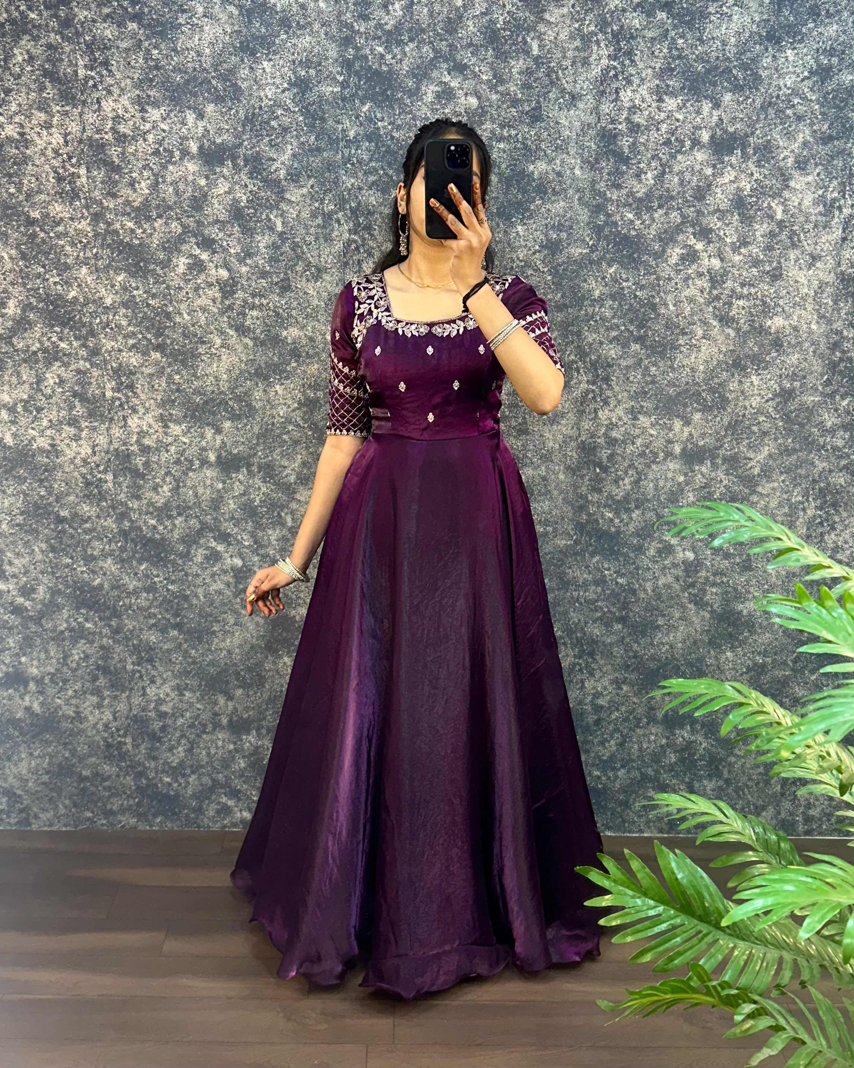 Sequence of gown with dupatta