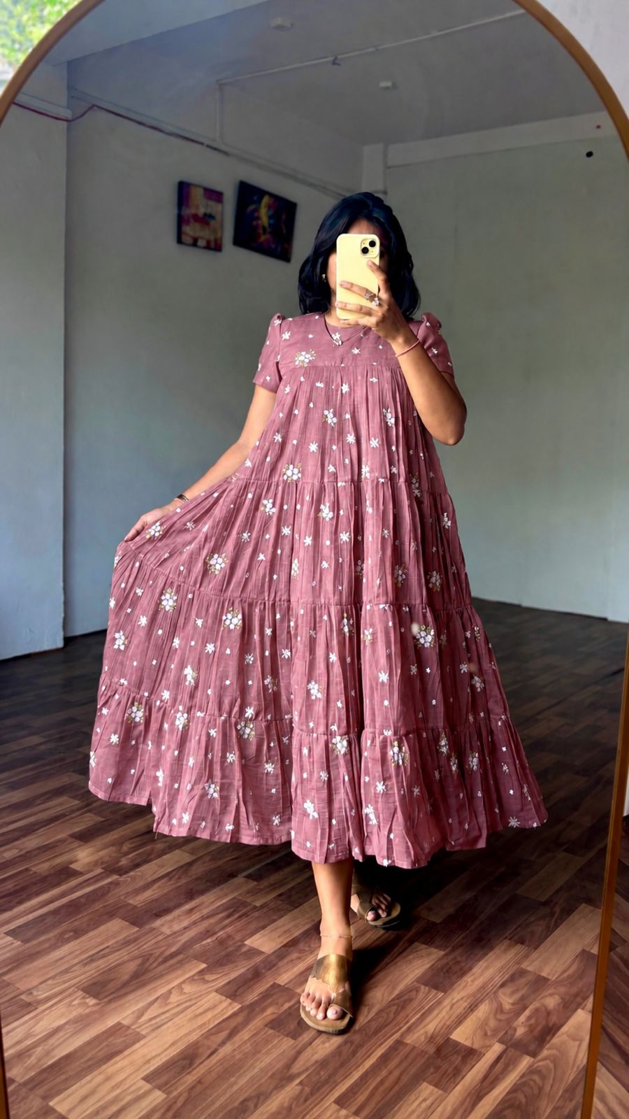 Mull chenderi full flare gown