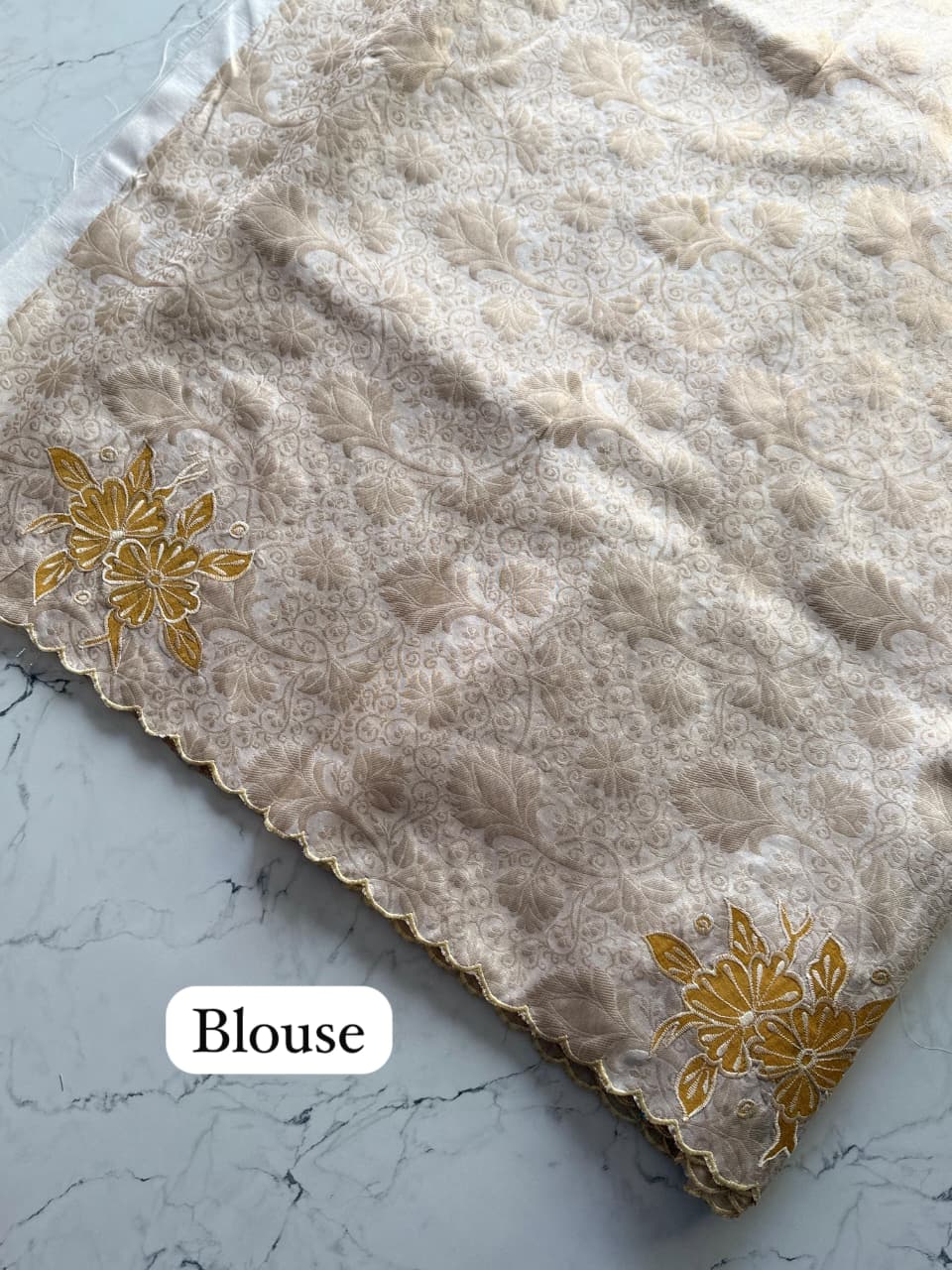 Premium organza applique work saree ✨