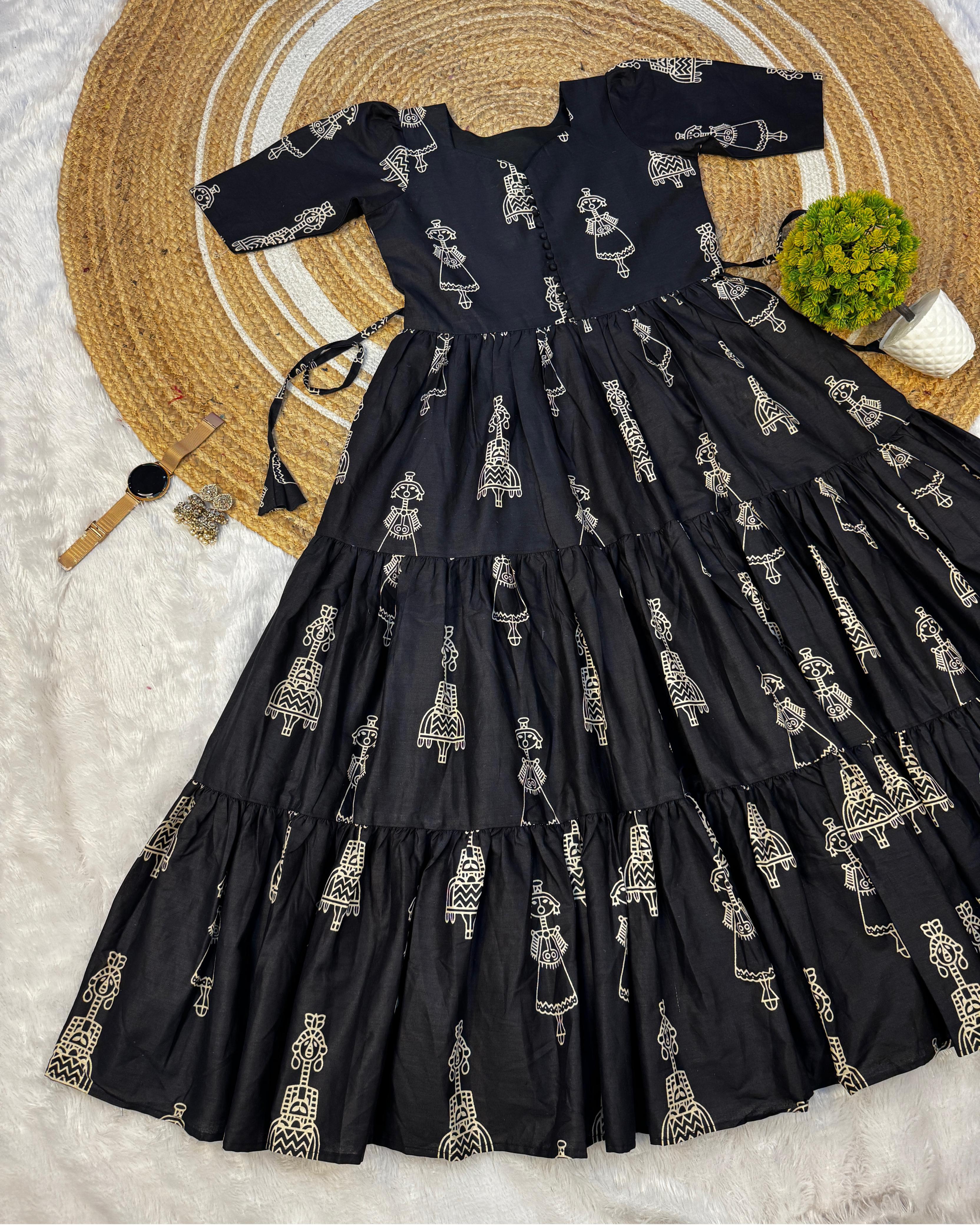 Warli printed doll maxi gowns
