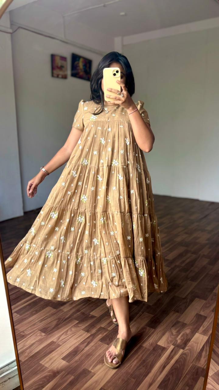 Mull chenderi full flare gown
