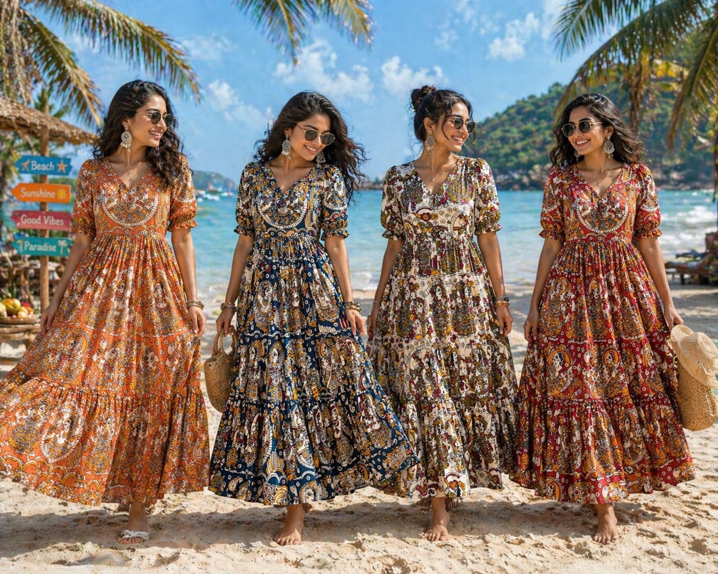 Kalamkari inspired maxi gowns