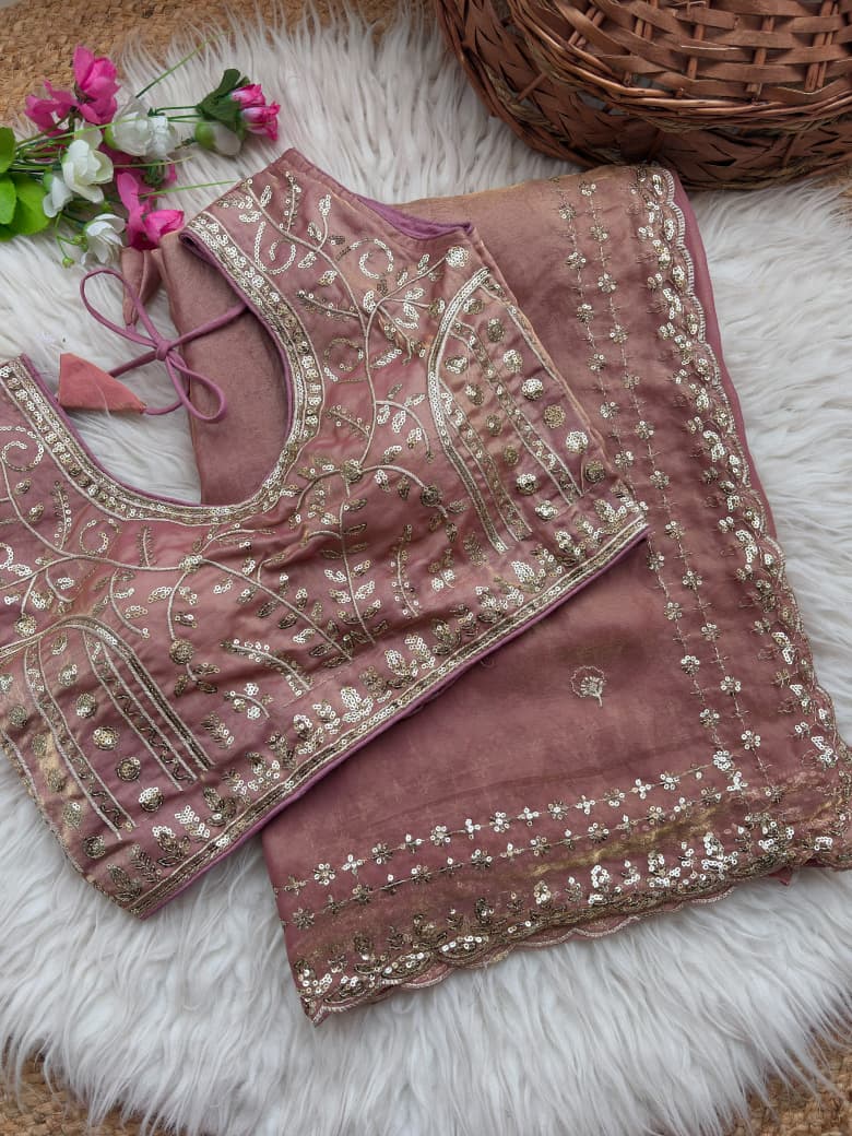 Fendy sattin designer saree ✨