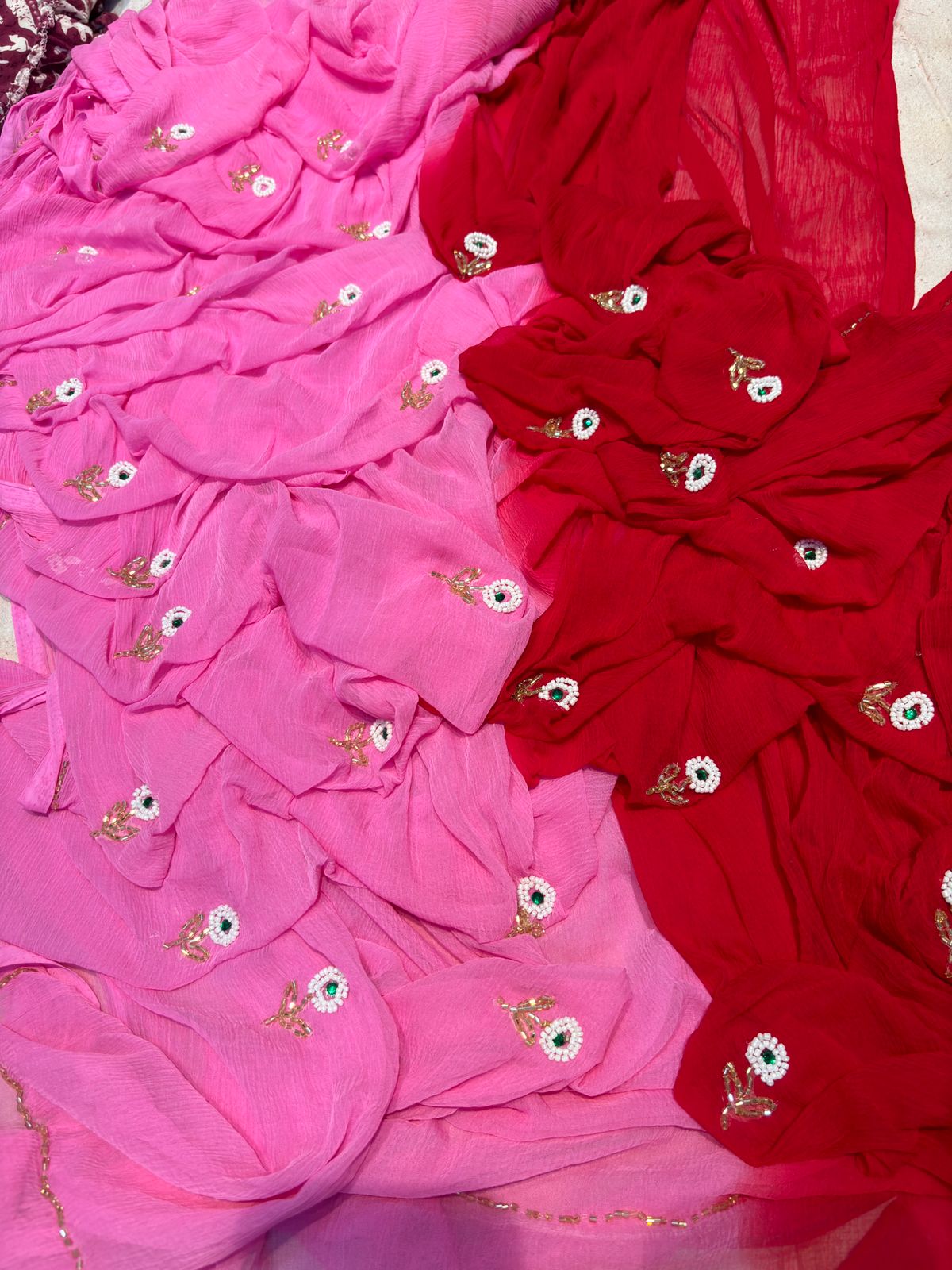 Multi shades half pure shiffon sarees
