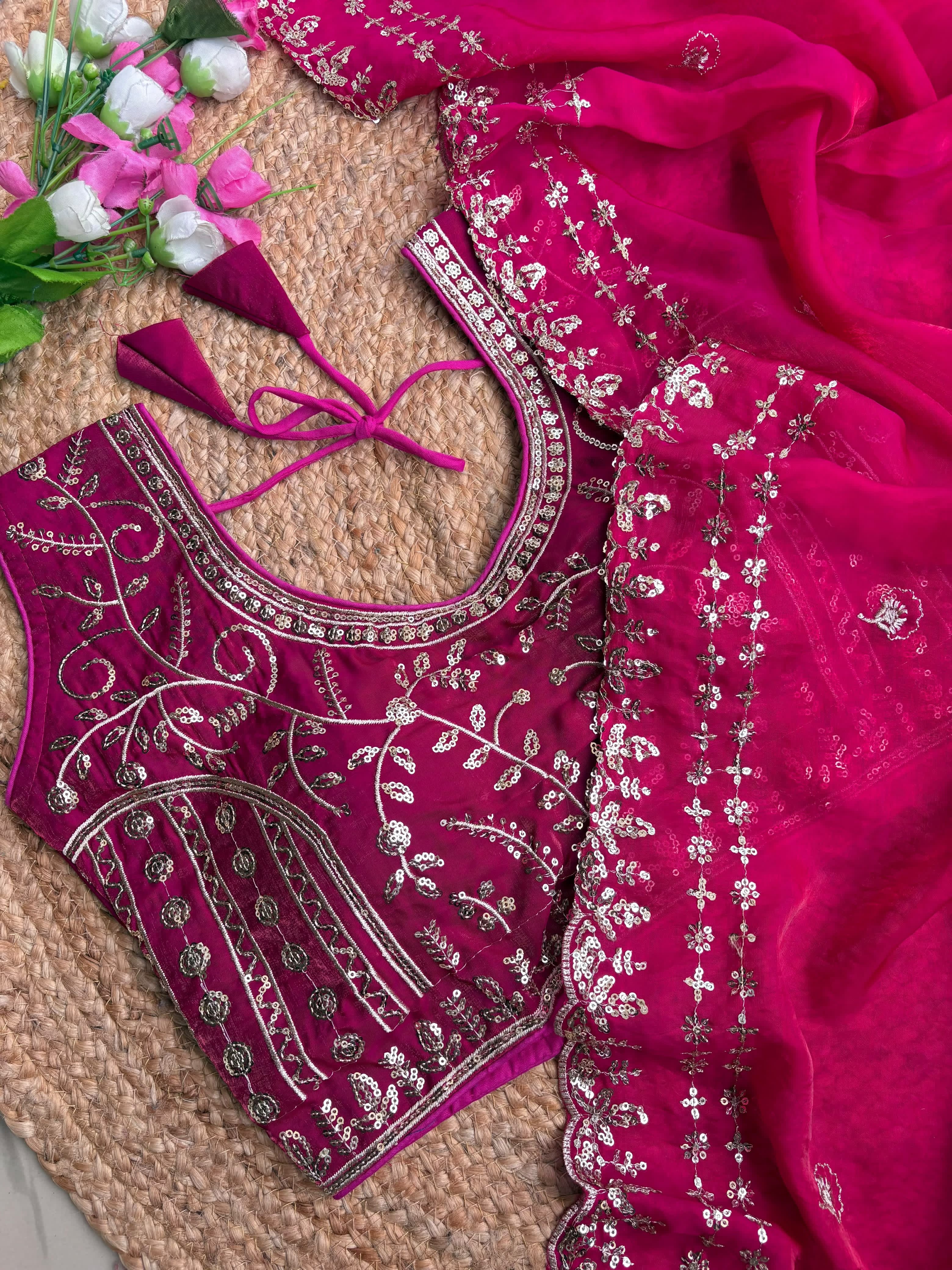 Fendy sattin designer saree ✨
