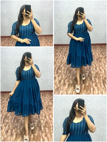 Rangoli crush silk frocks