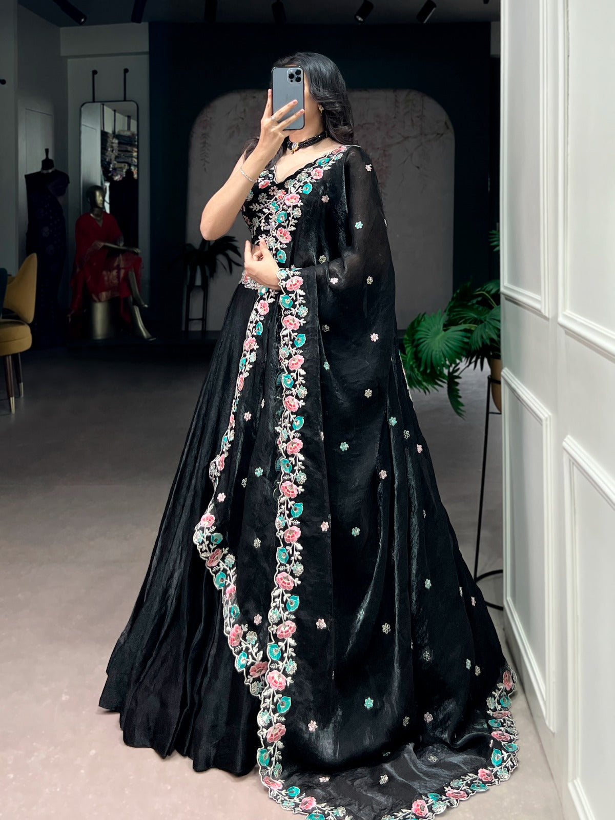 Fendi silk heavy designer lehenga set
