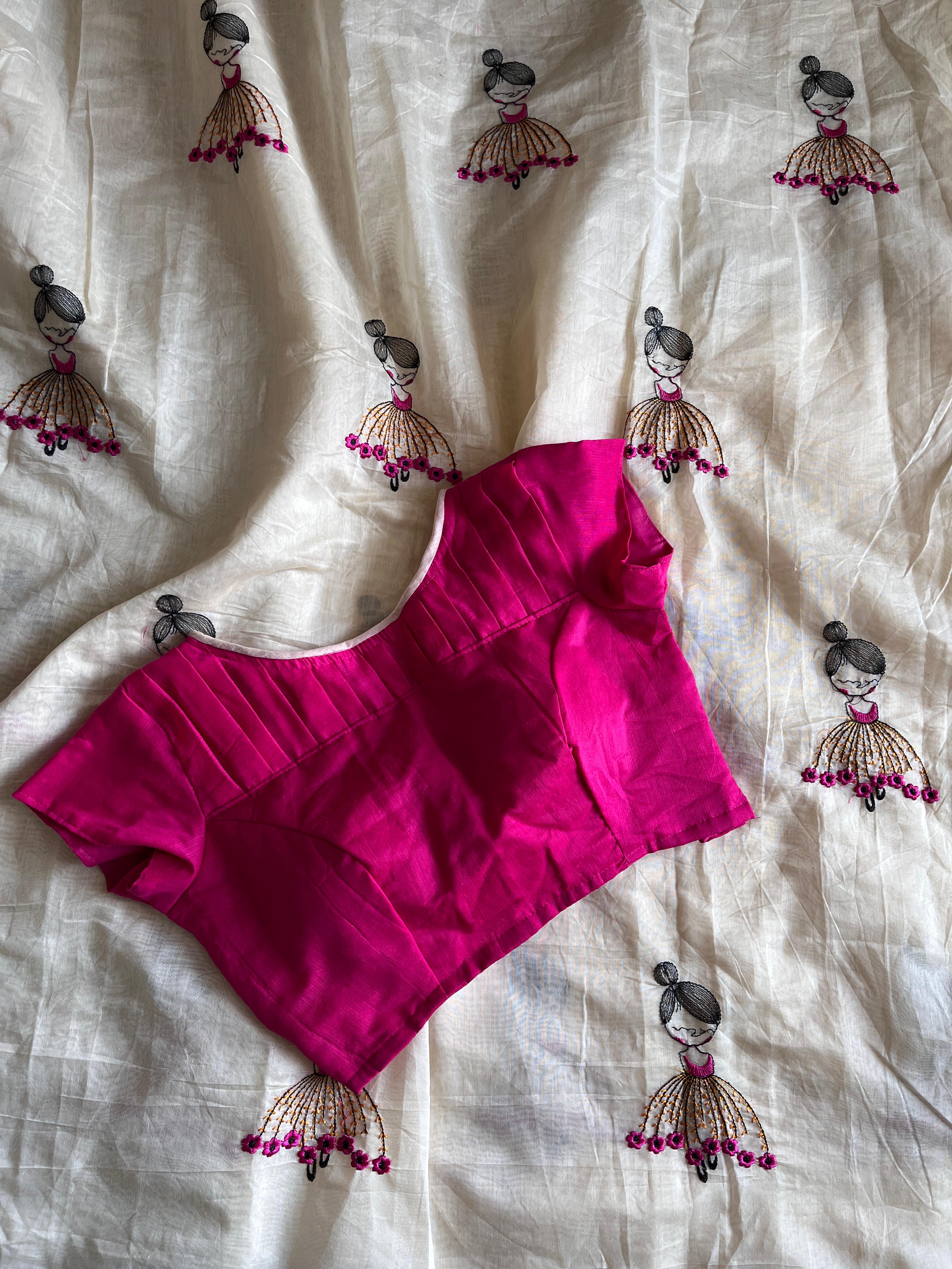 Baby doll chenderi cotton saree