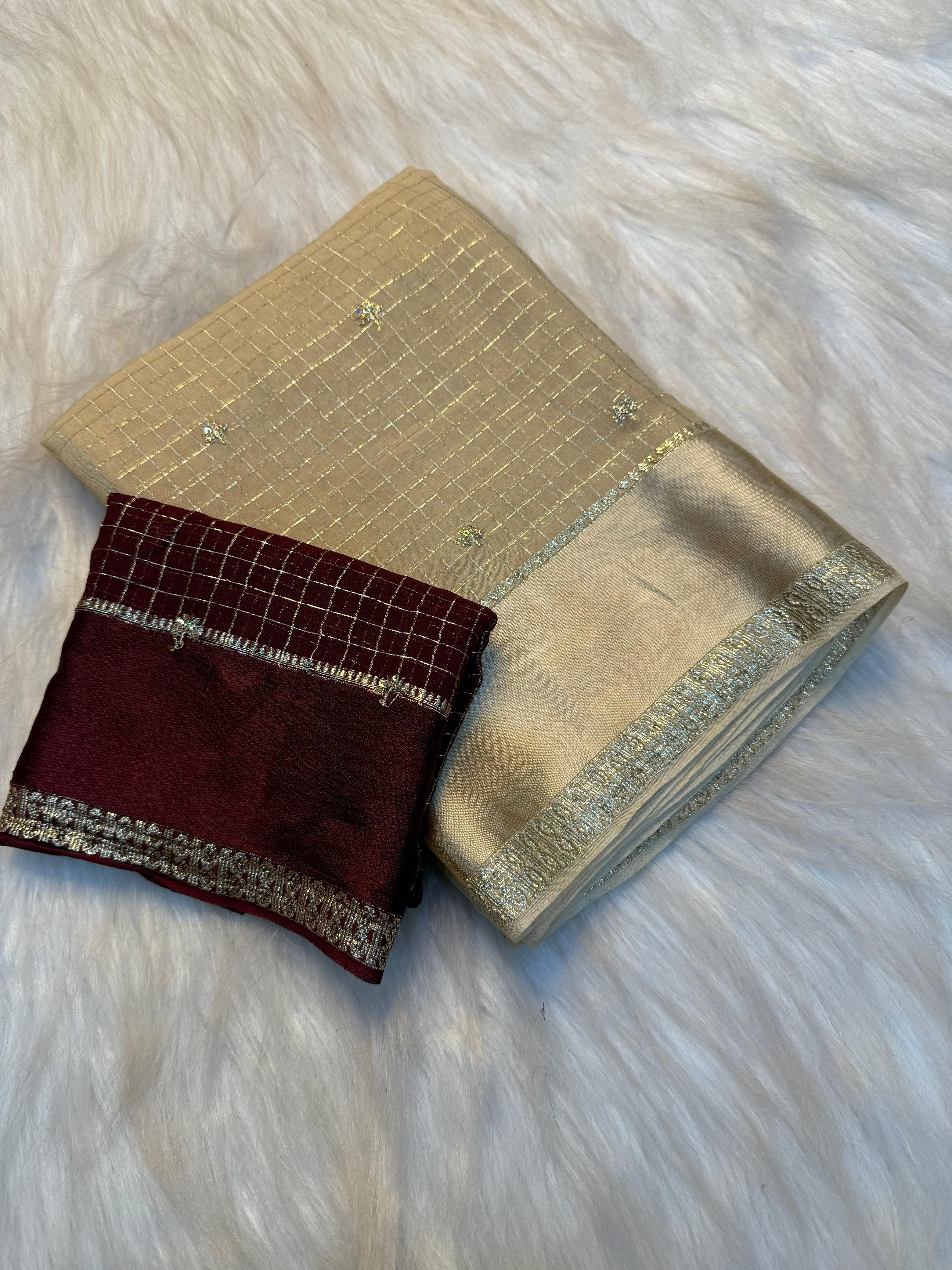Viscose georgette sequence buties saree