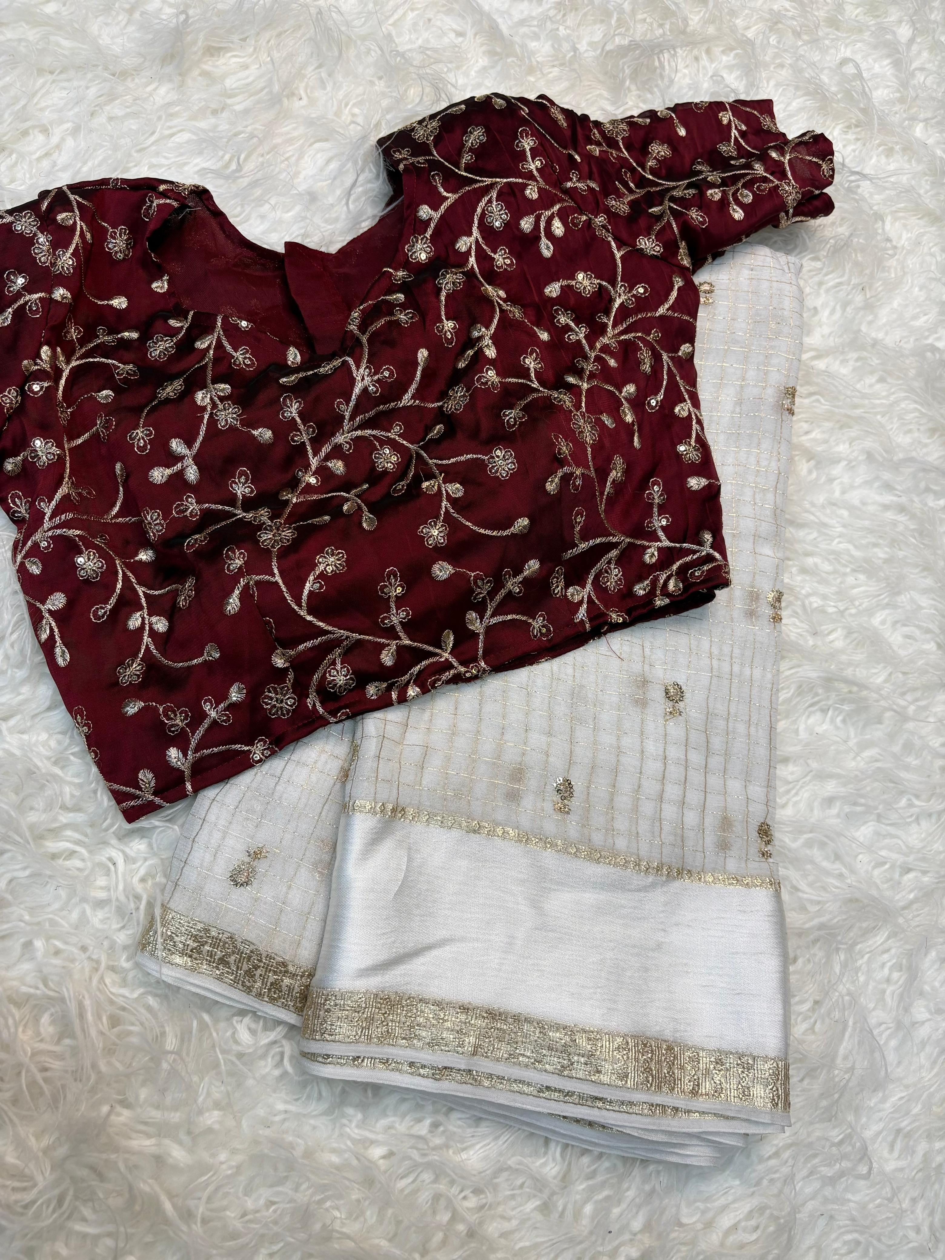 Check viscose sequence buties saree
