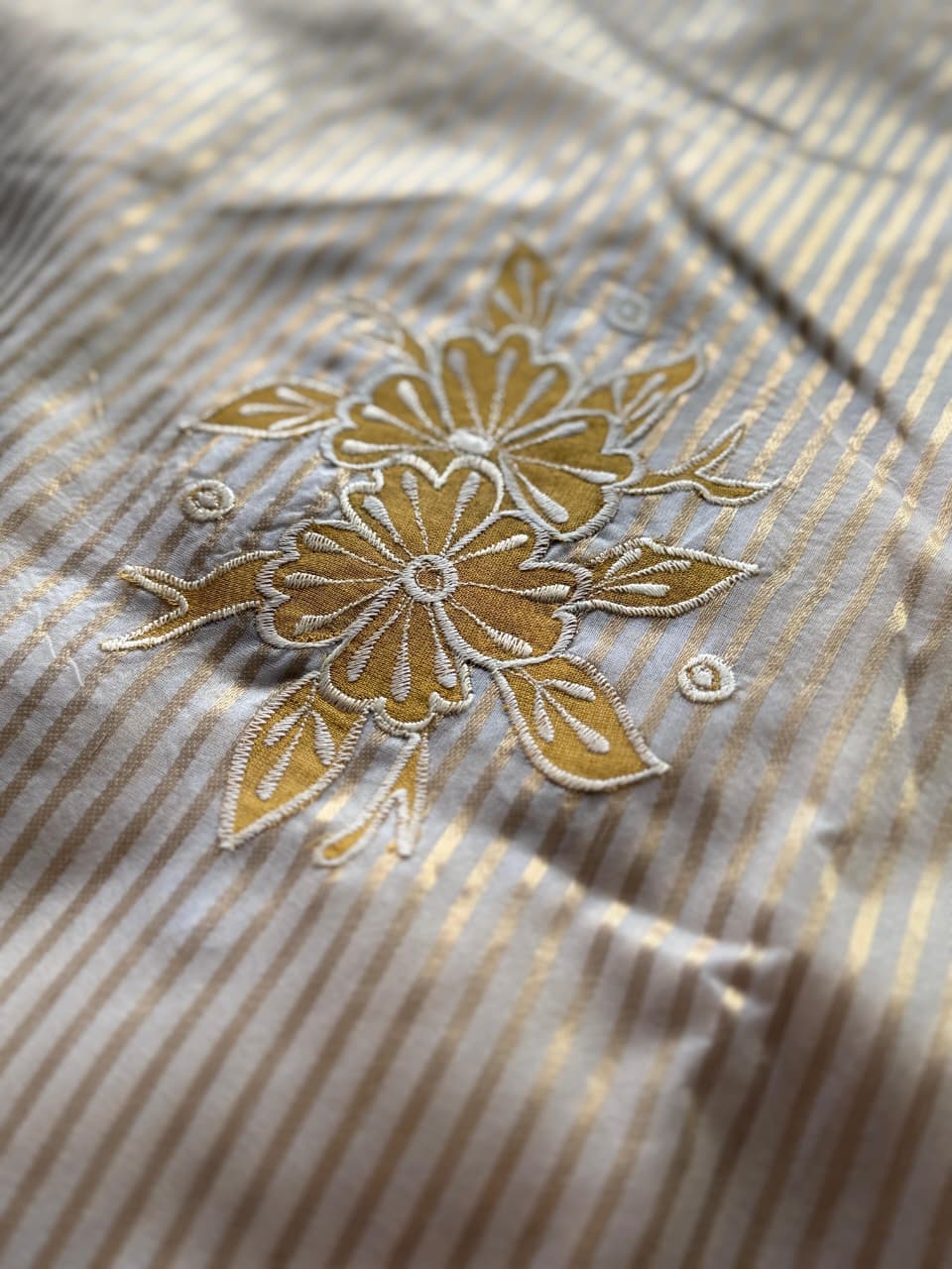 Premium organza applique work saree ✨