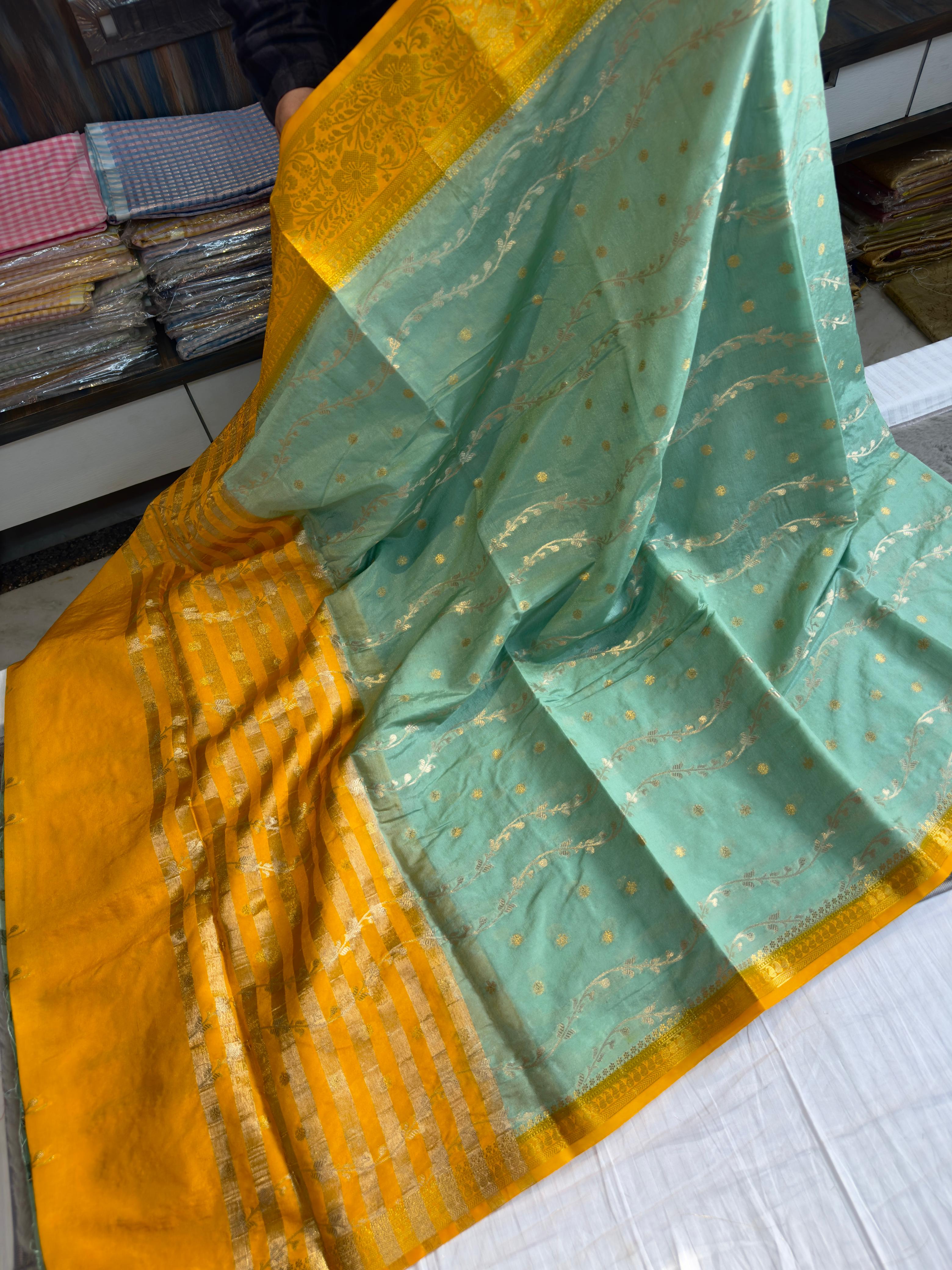 Benaresi dyble dupion soft silk saree