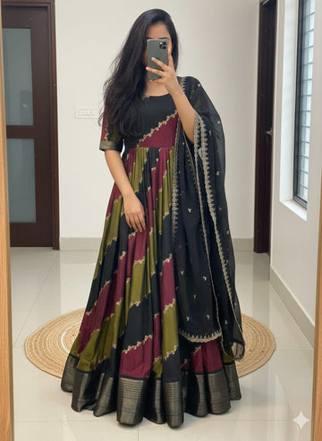 heavy marshmallow gown with duppata