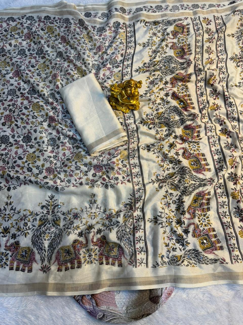 ajrakh print cotton saree