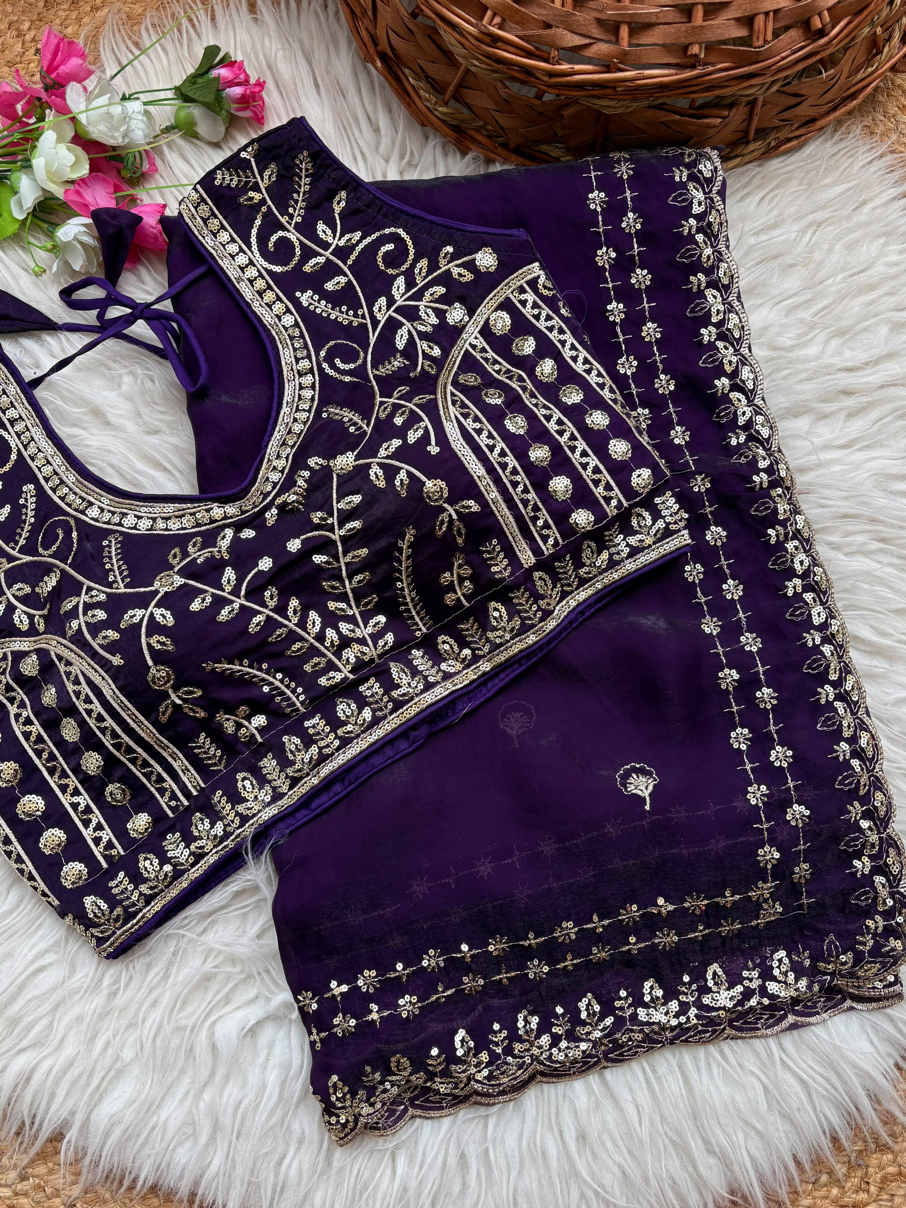 Fendy sattin designer saree ✨