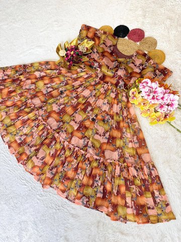 Chenderi cotton kalamkari inspired frocks
