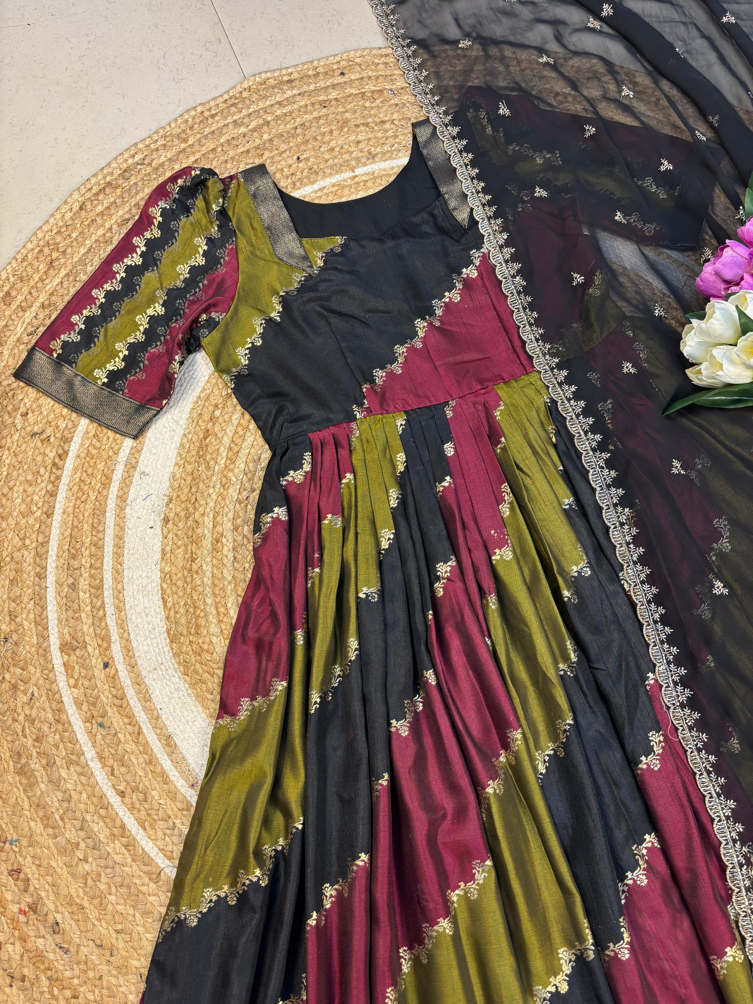 heavy marshmallow gown with duppata