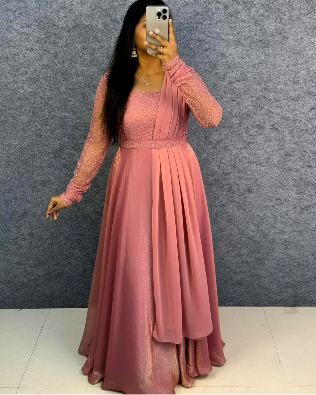 Party wear draping style gown outfit