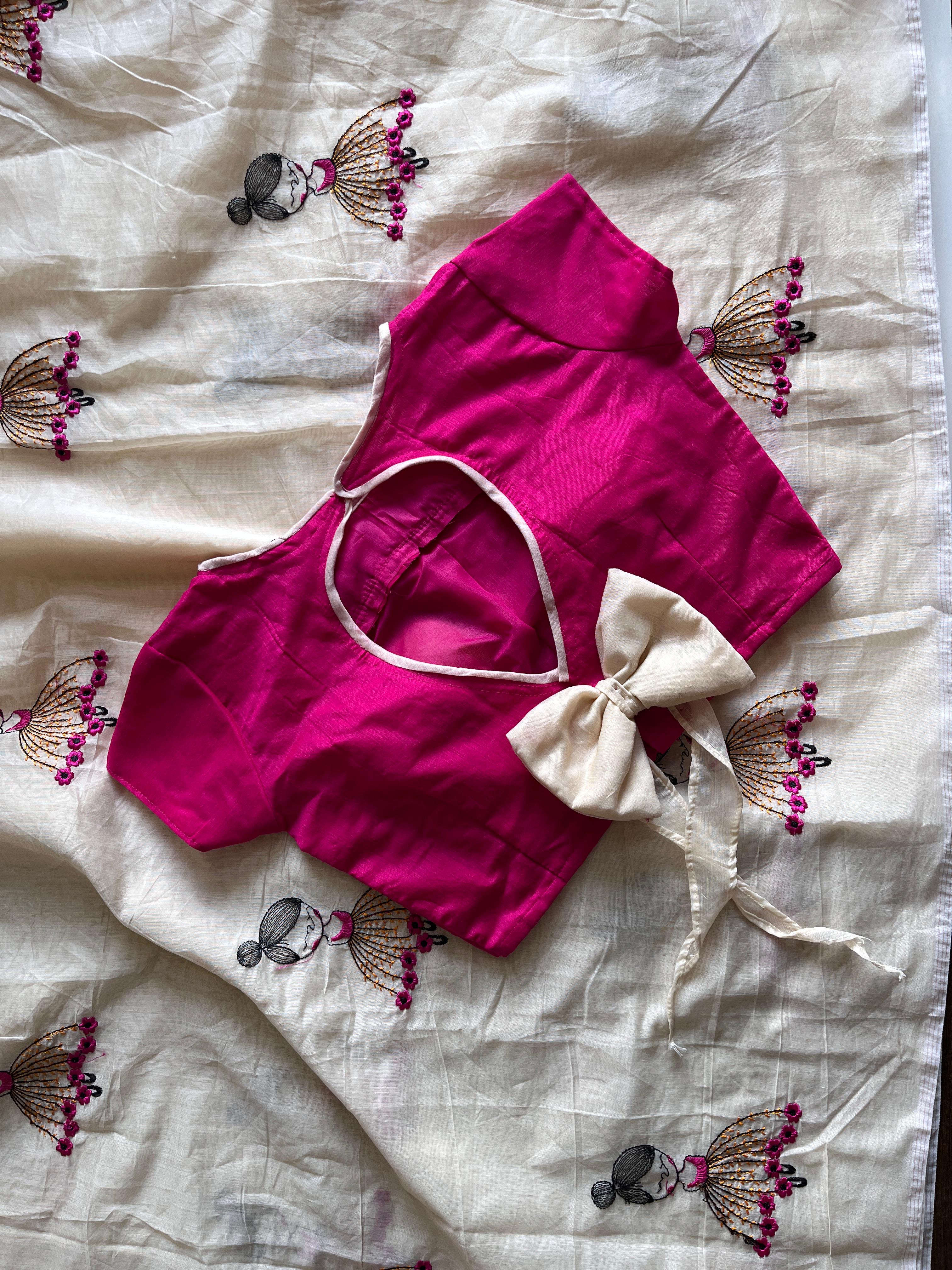 Baby doll chenderi cotton saree
