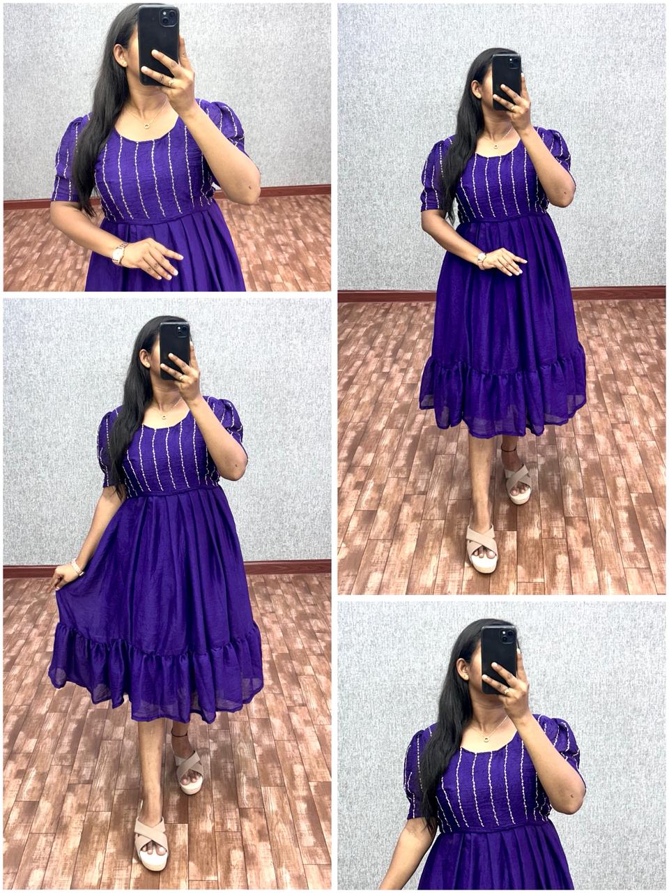 Rangoli crush silk frocks