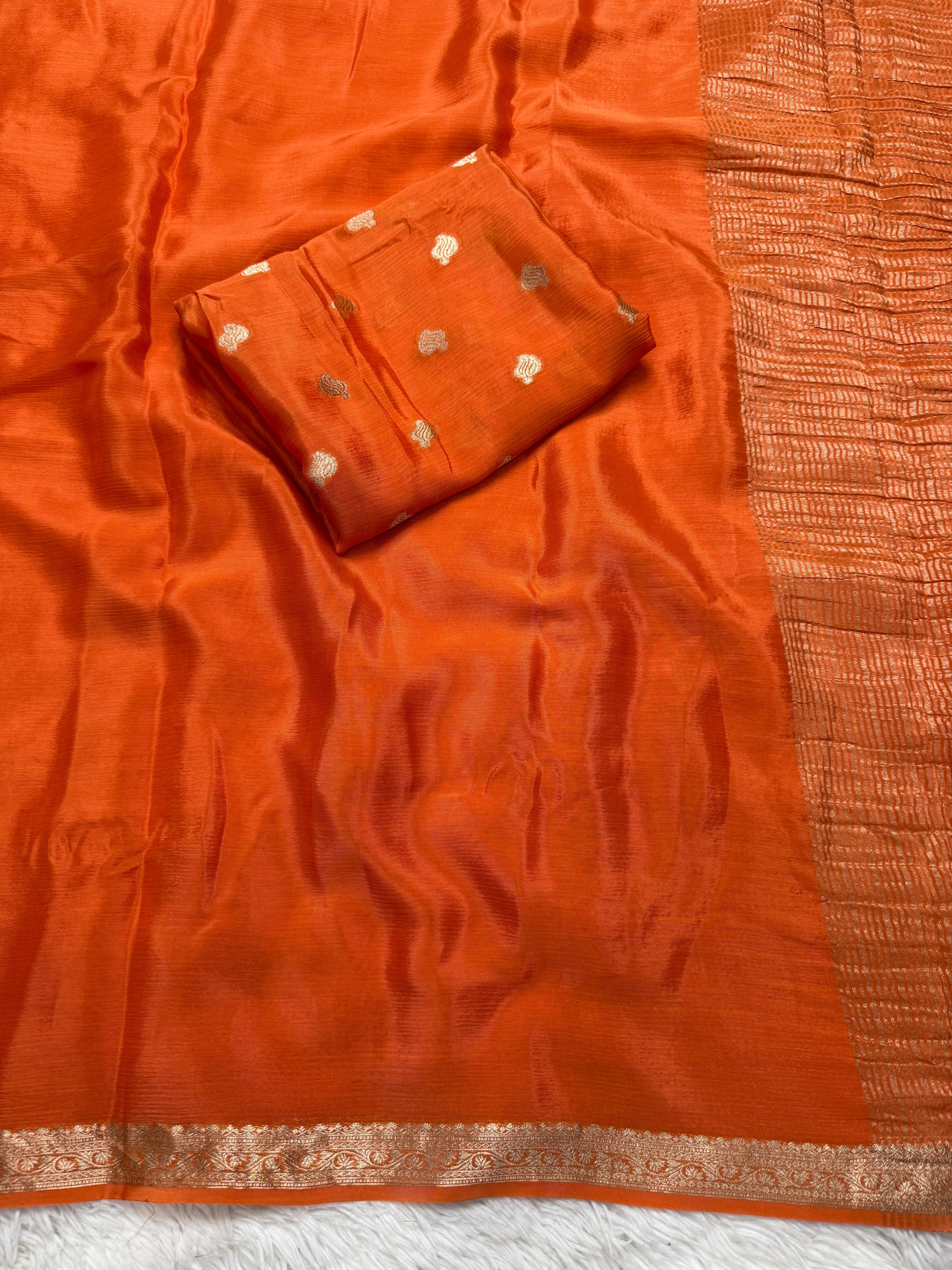 Pure chinnon saree