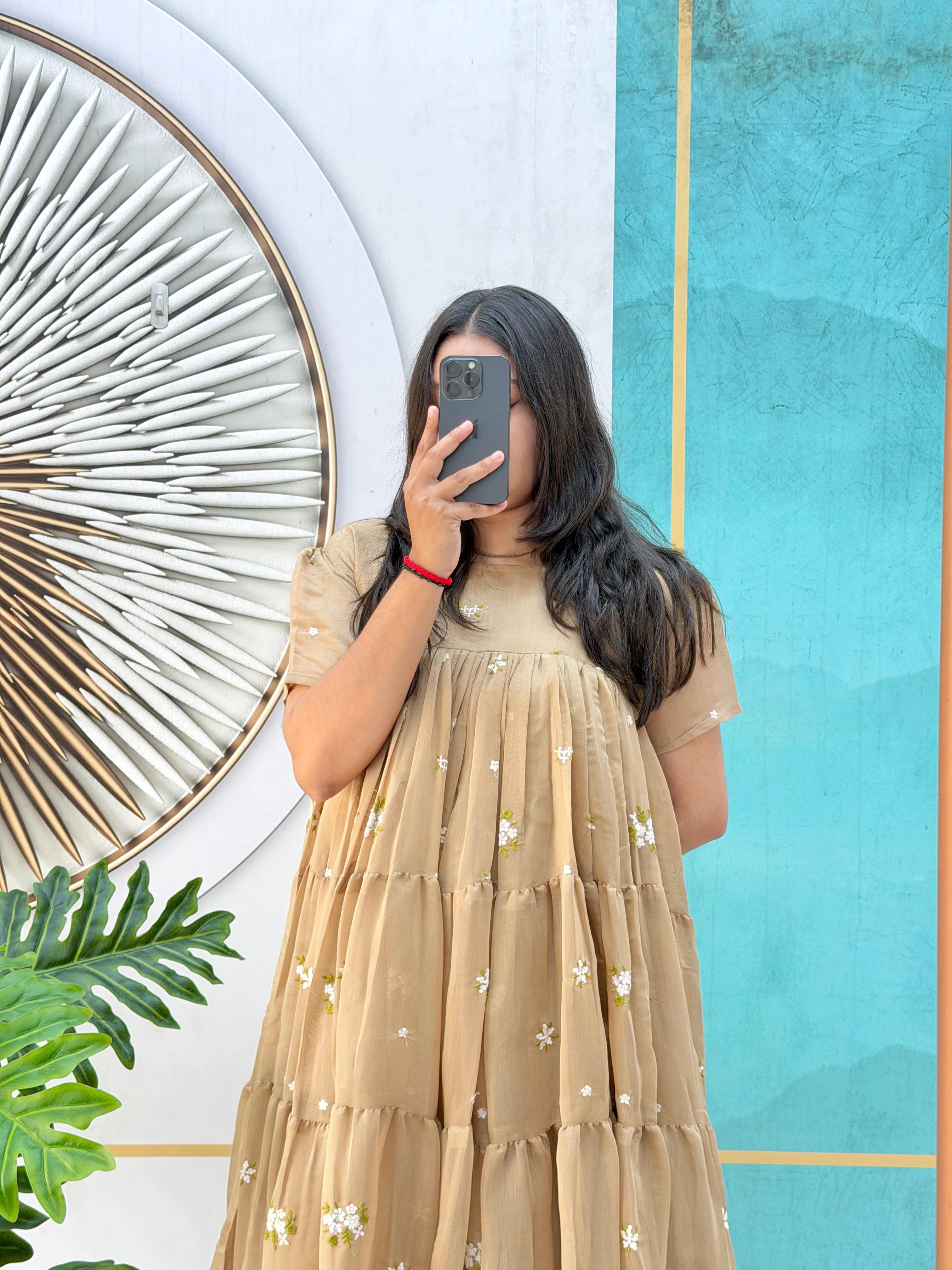 Mull cotton chenderi midi gown