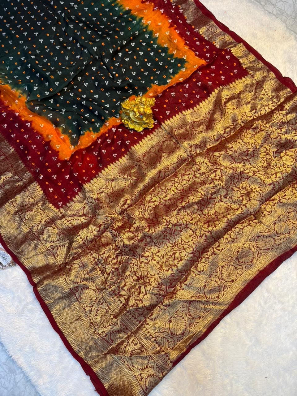 Kanjivaram bandhini silk saree