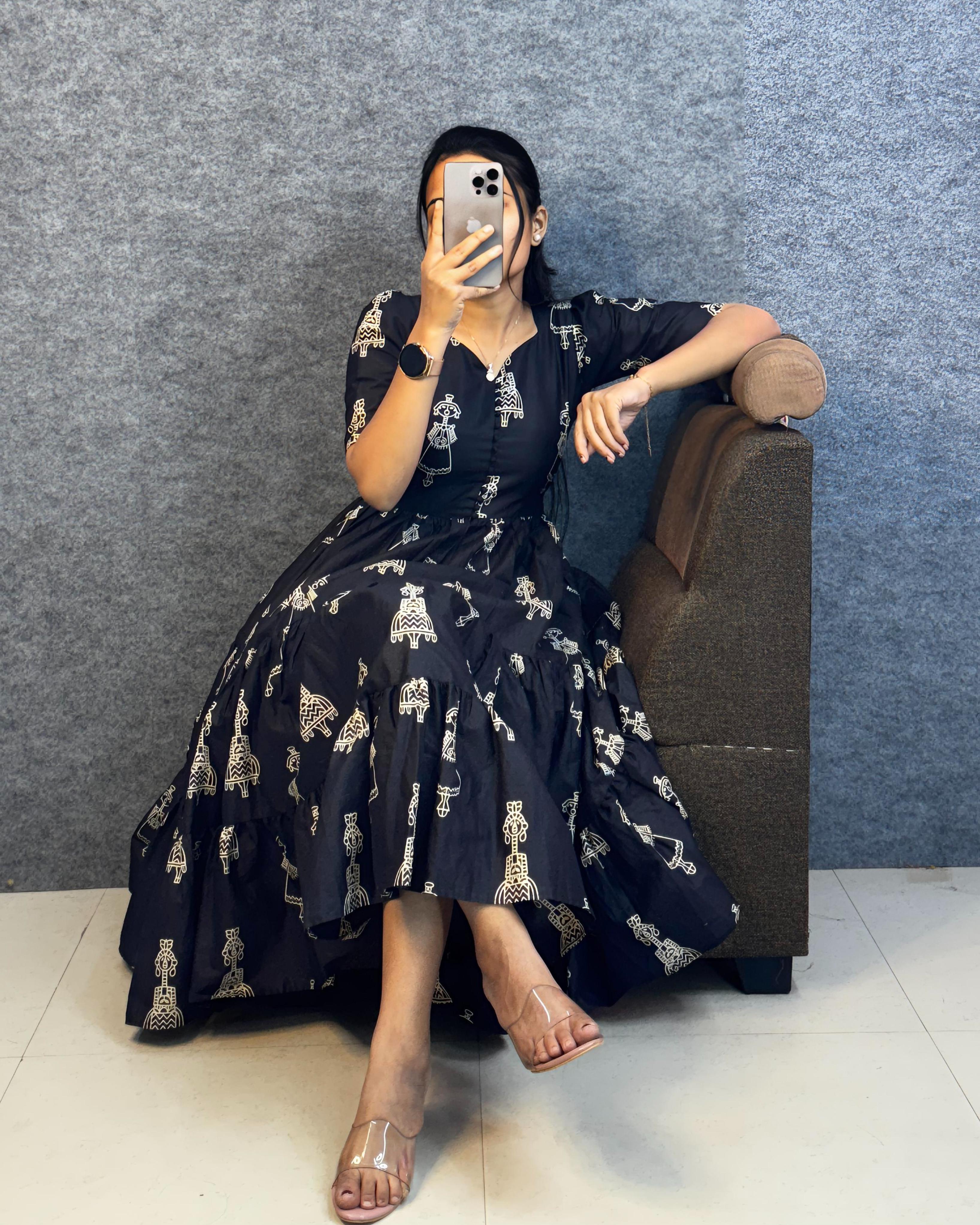 Warli printed doll maxi gowns