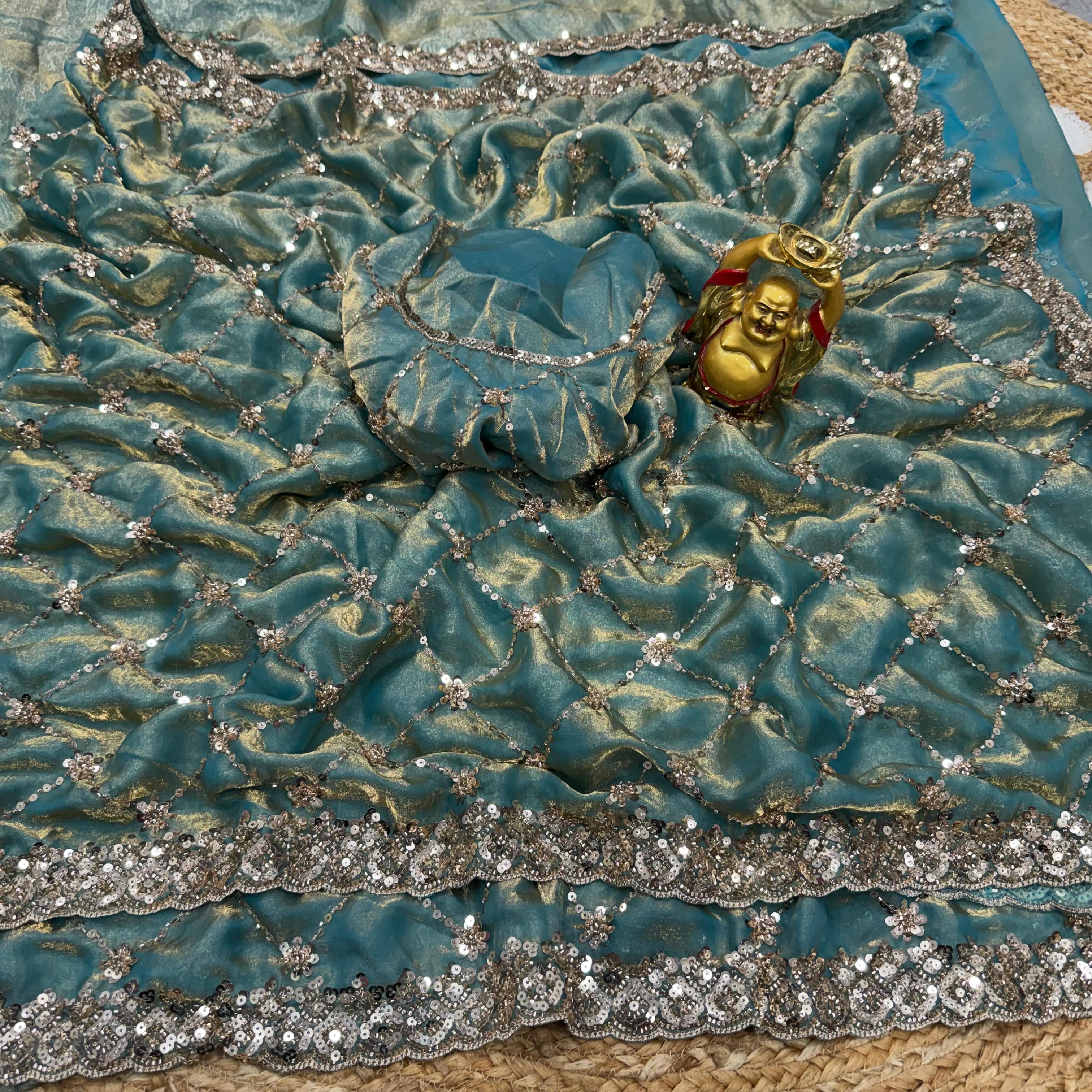 Grand party wear beeds work saree