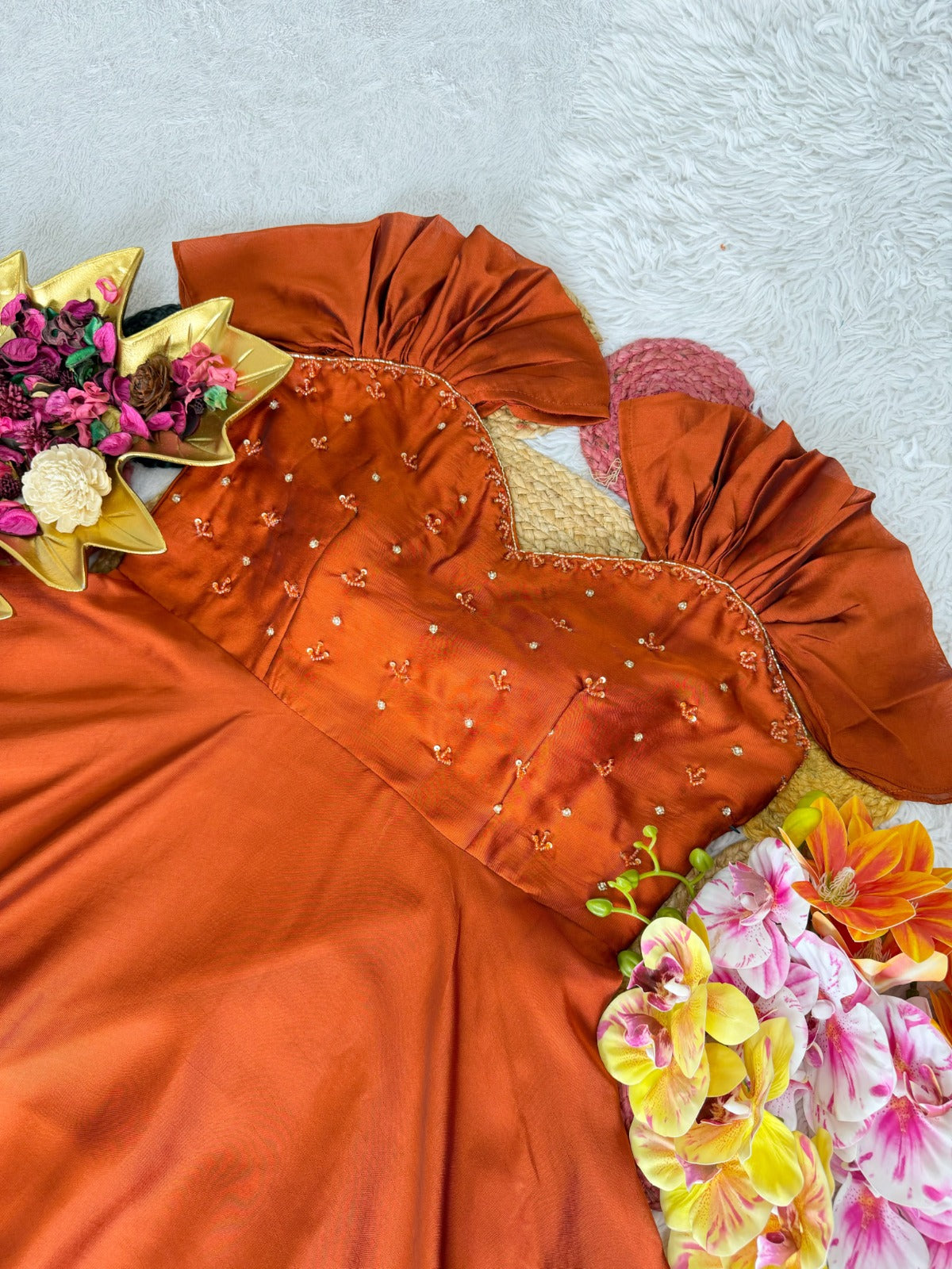 Rangoli silk gown ✨
