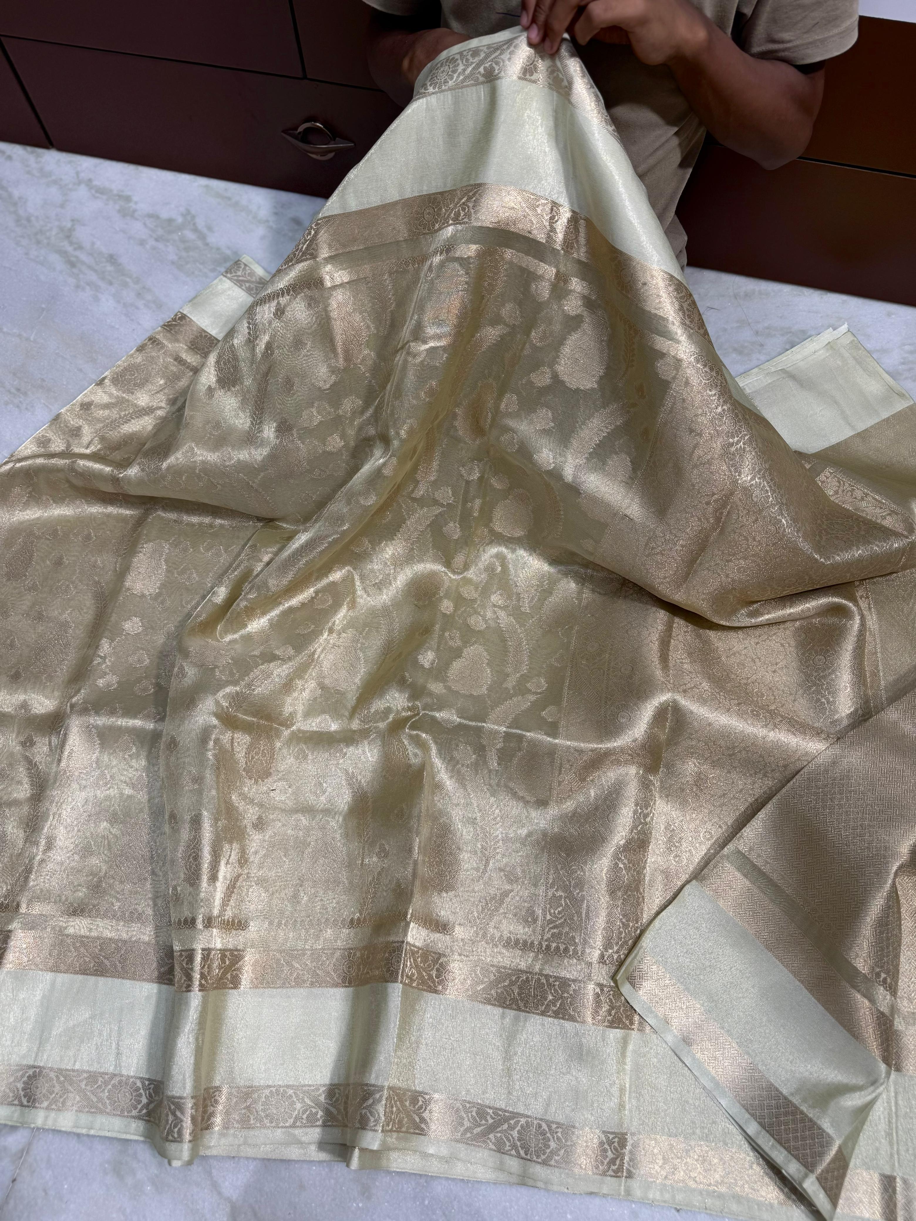 Copper tissue benaresi saree