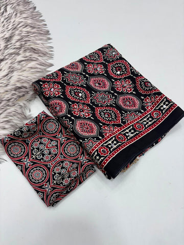 Ajarakh design saree ✨