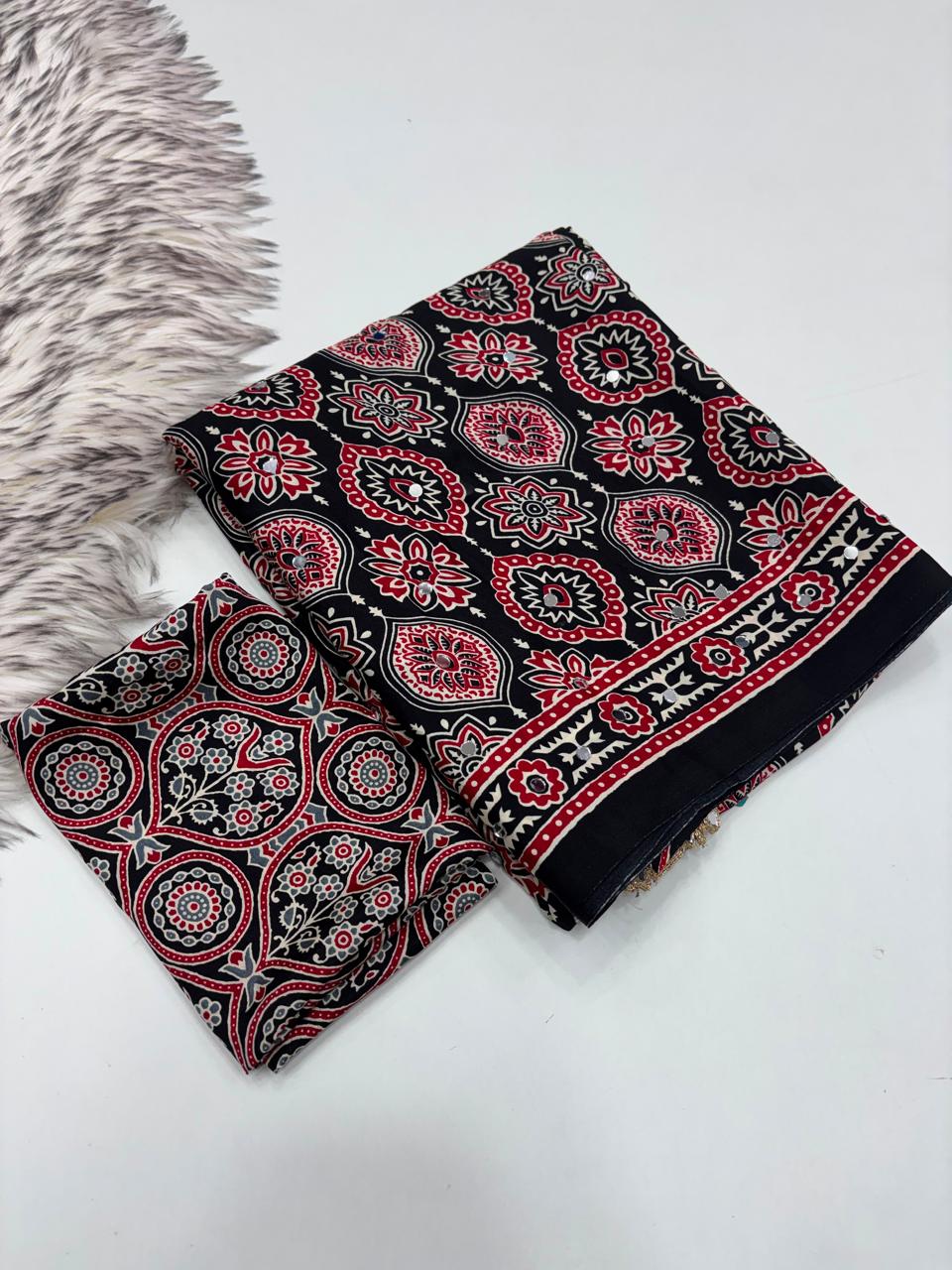 Ajarakh design saree ✨