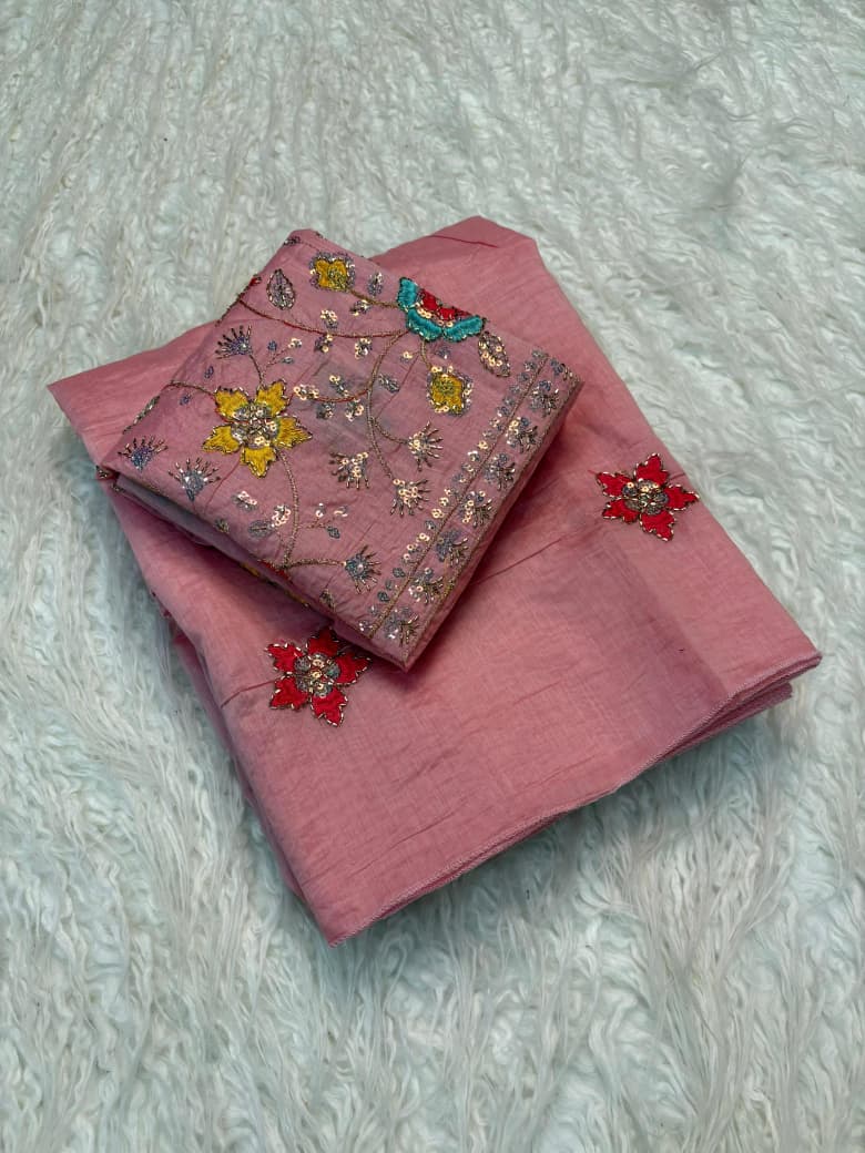 Mull cotton designer saree ✨