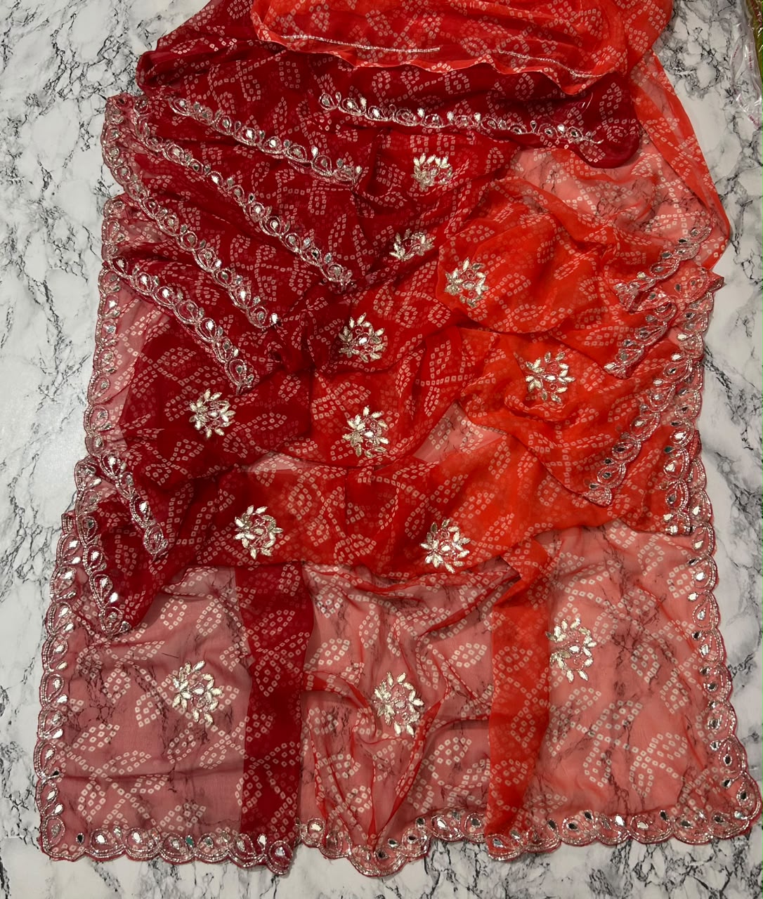 Synthetic georgette handwork saree
