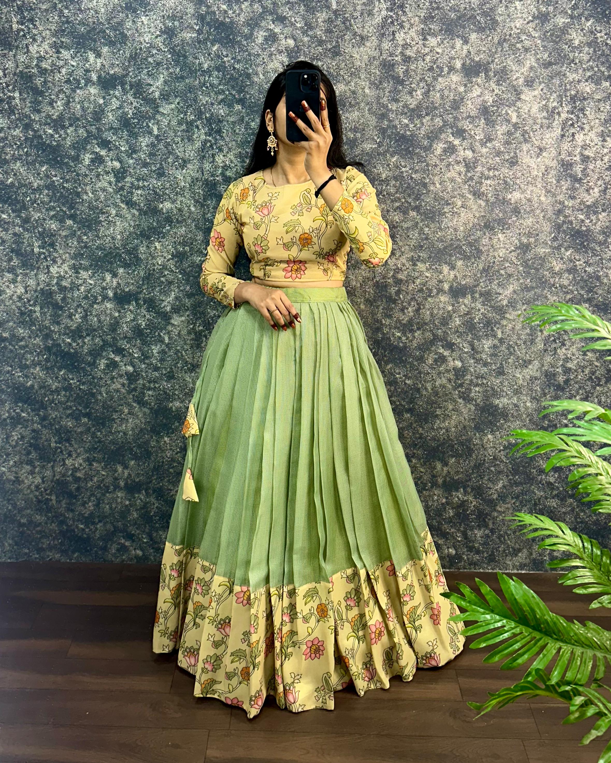 kota Doria crop top lehenga