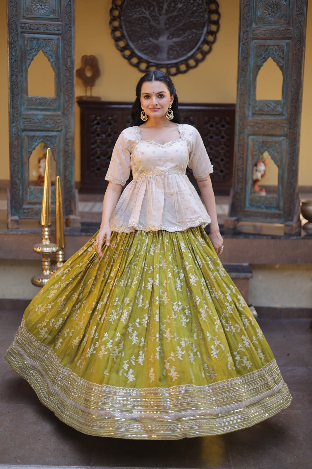 Designer viscose Jacquard lehenga choli ✨