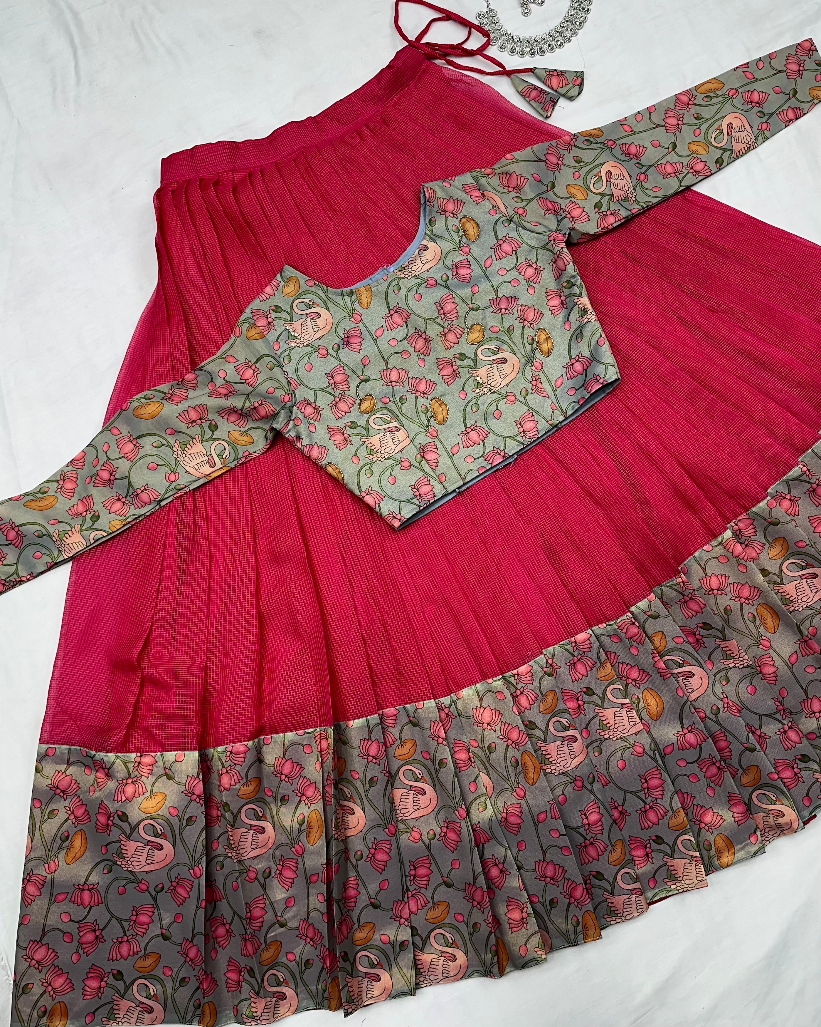 kota Doria crop top lehenga
