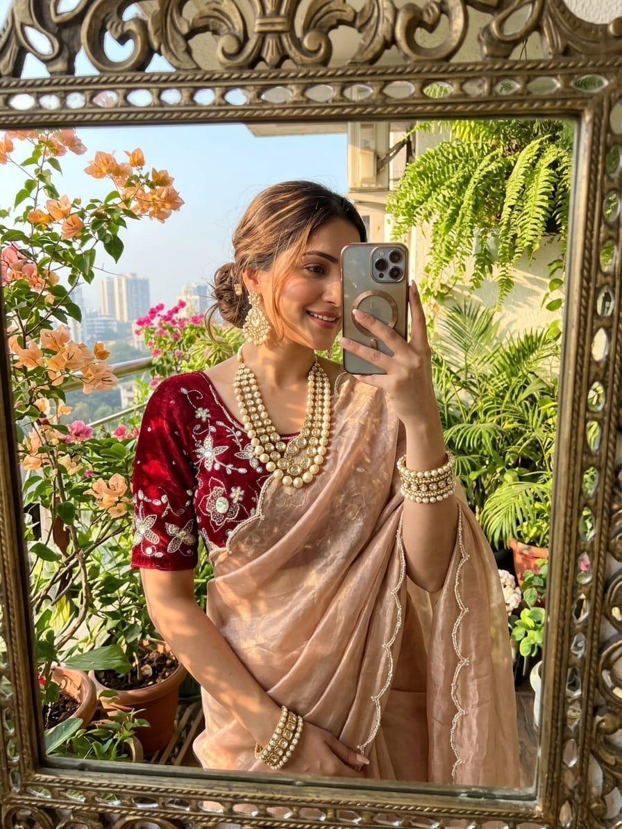 Fendy satin cutdana khatli moti work saree