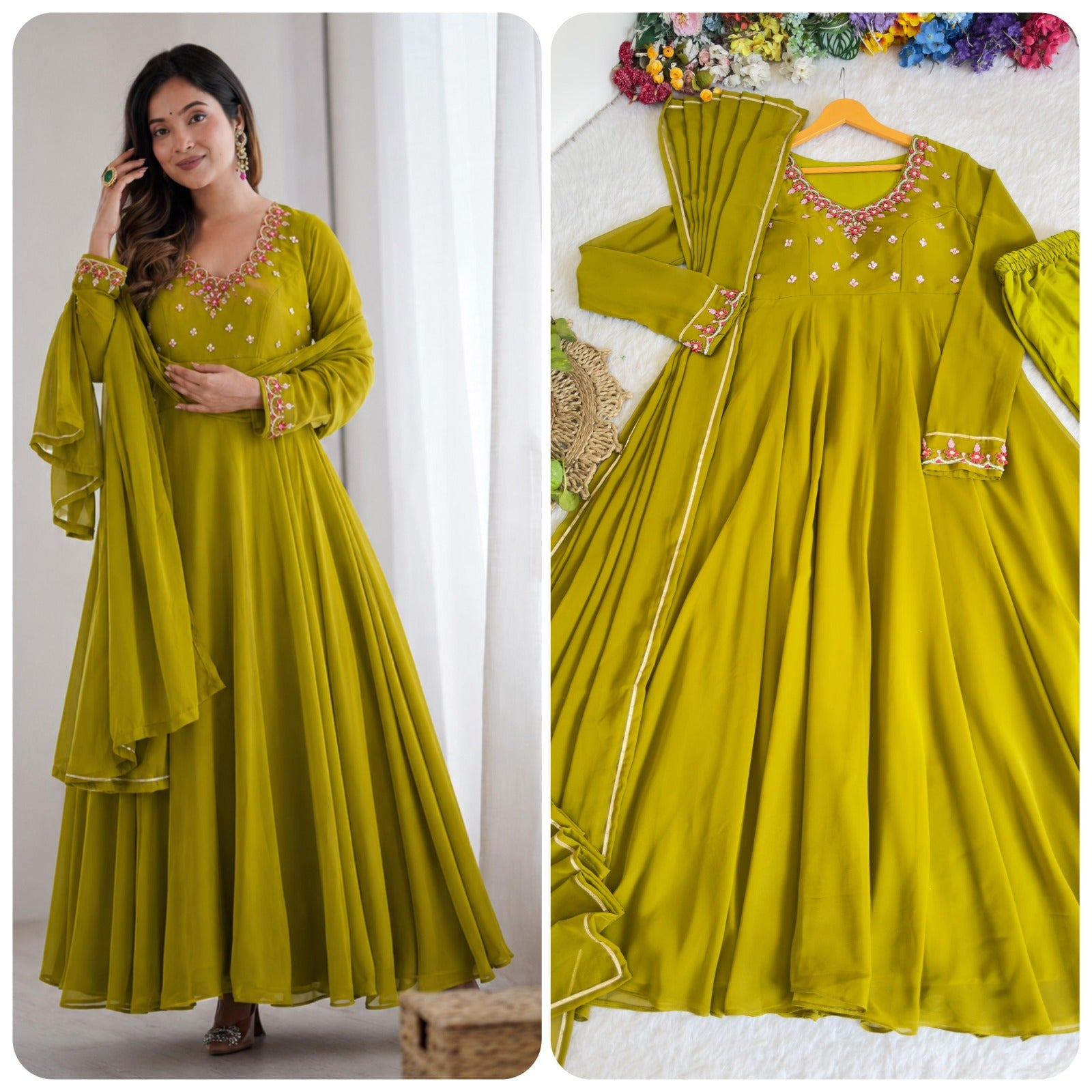 Fox georgette gown