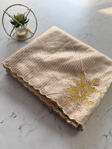Premium organza applique work saree ✨