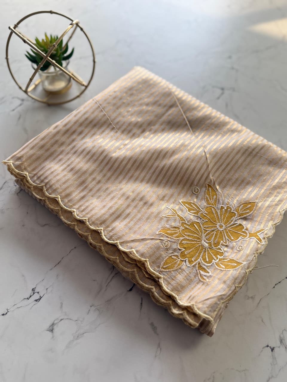 Premium organza applique work saree ✨
