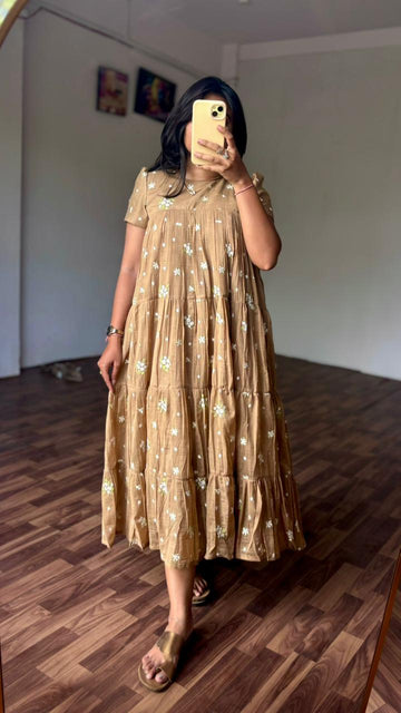 Mull chenderi full flare gown
