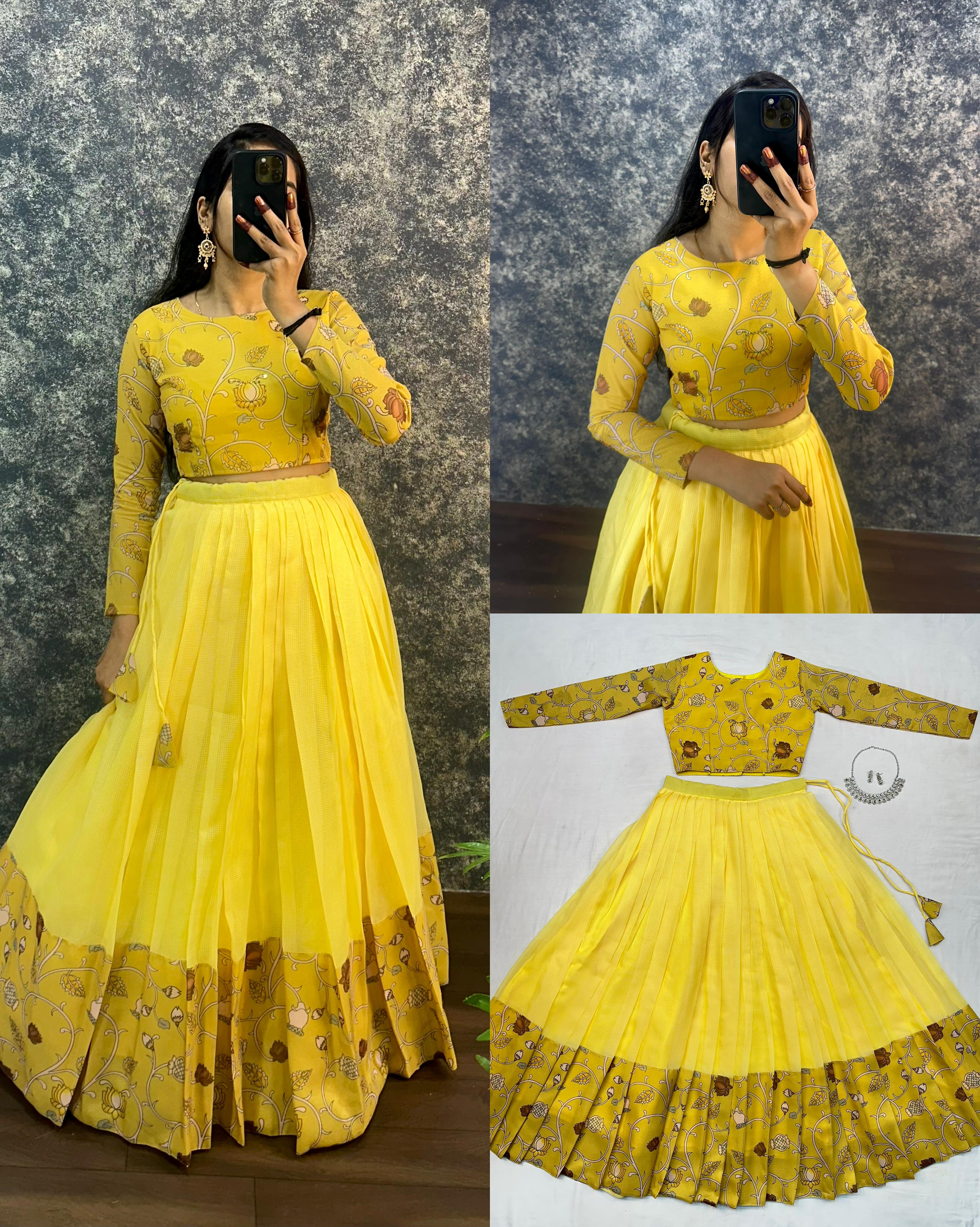 kota Doria crop top lehenga