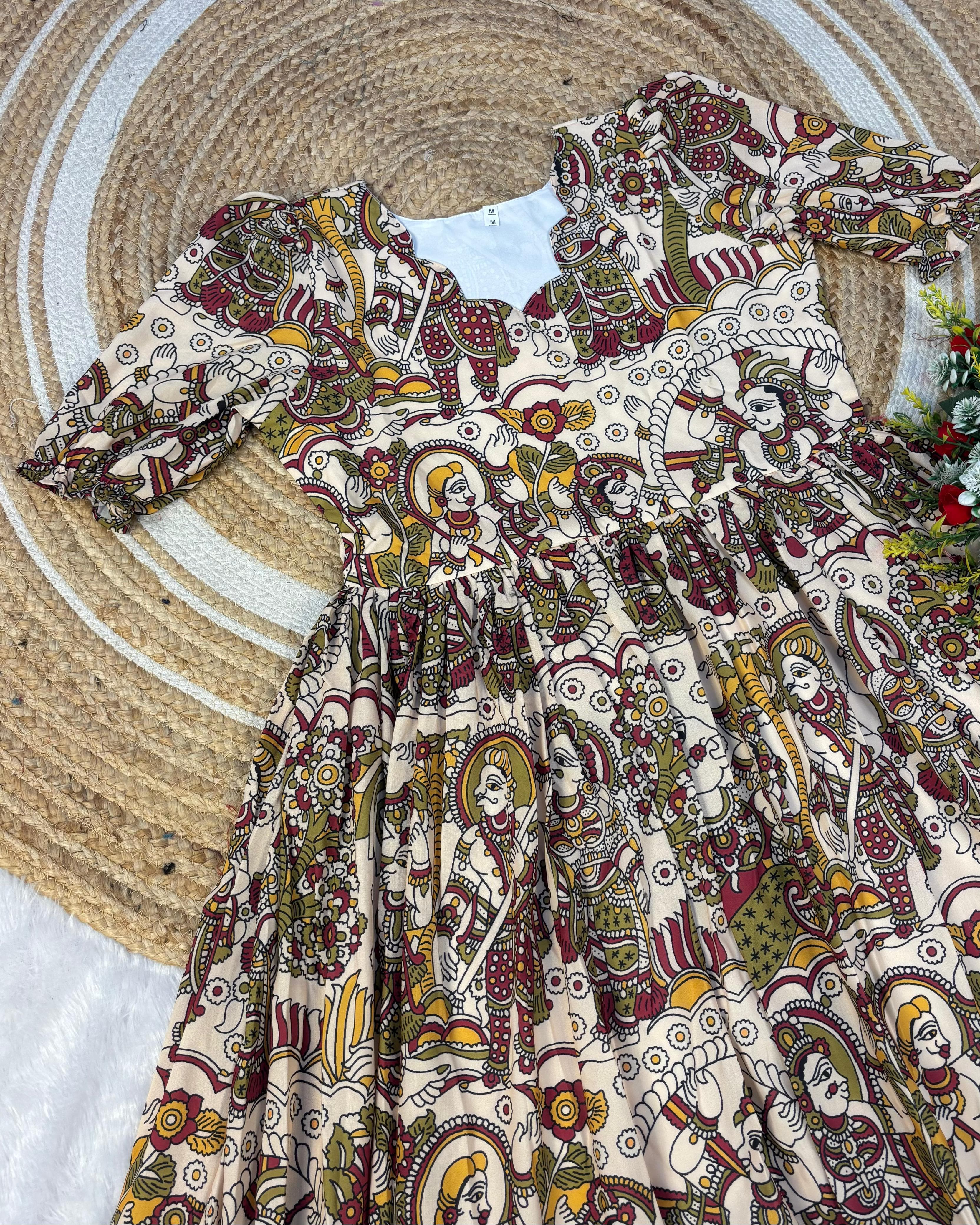 Kalamkari inspired maxi gowns