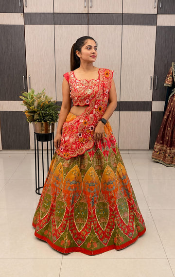New super embroidery cording work lehenga choli set