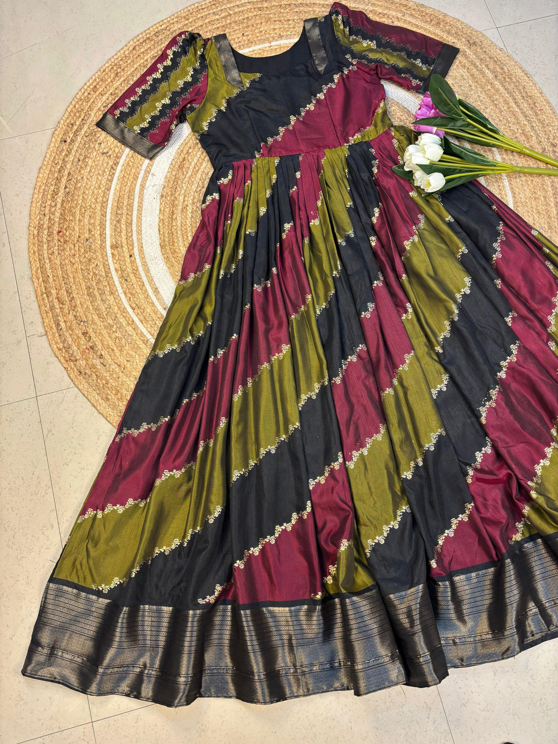 heavy marshmallow gown with duppata