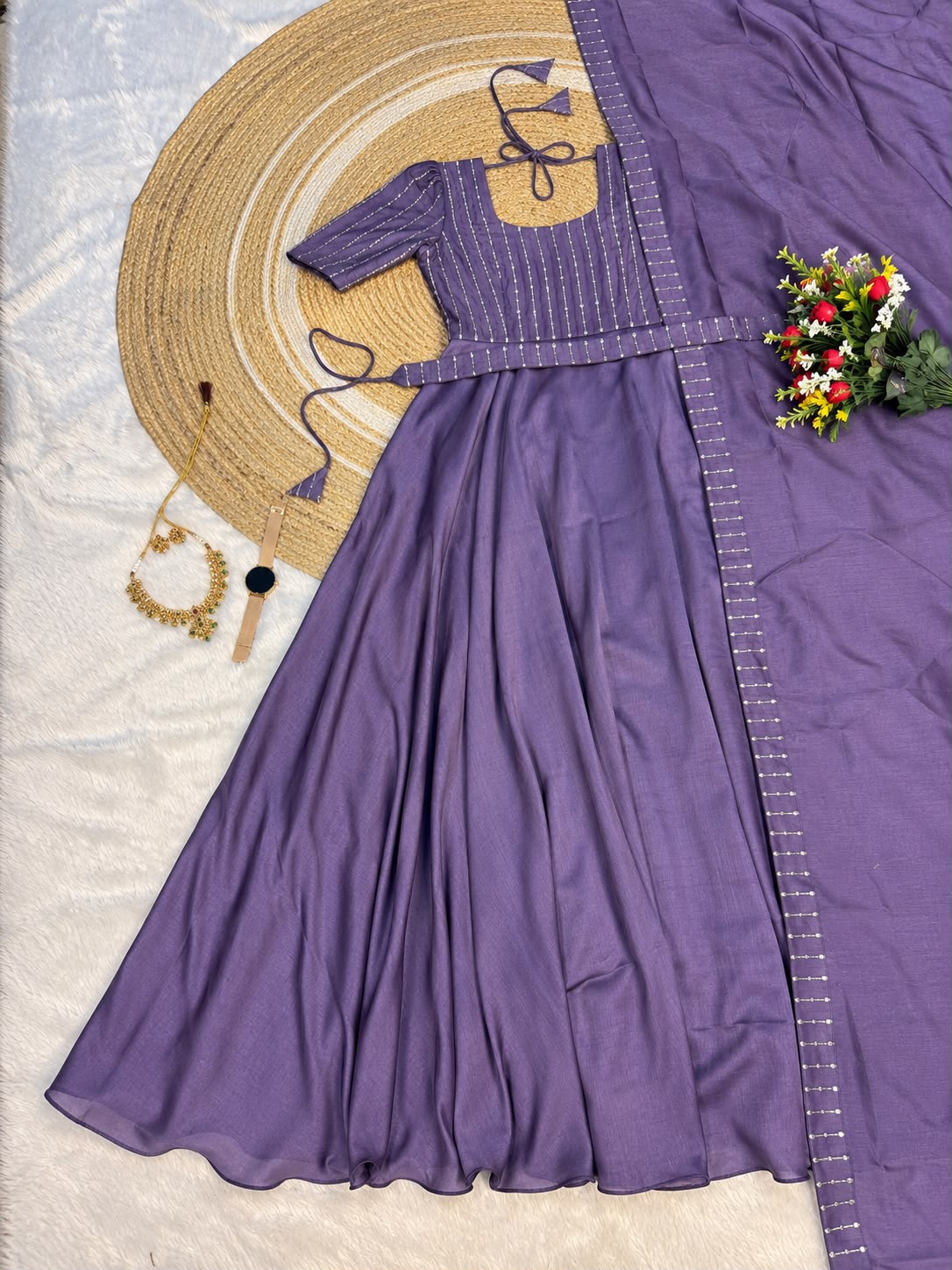 Blooming vichitra silk 3 in one outfit ✨