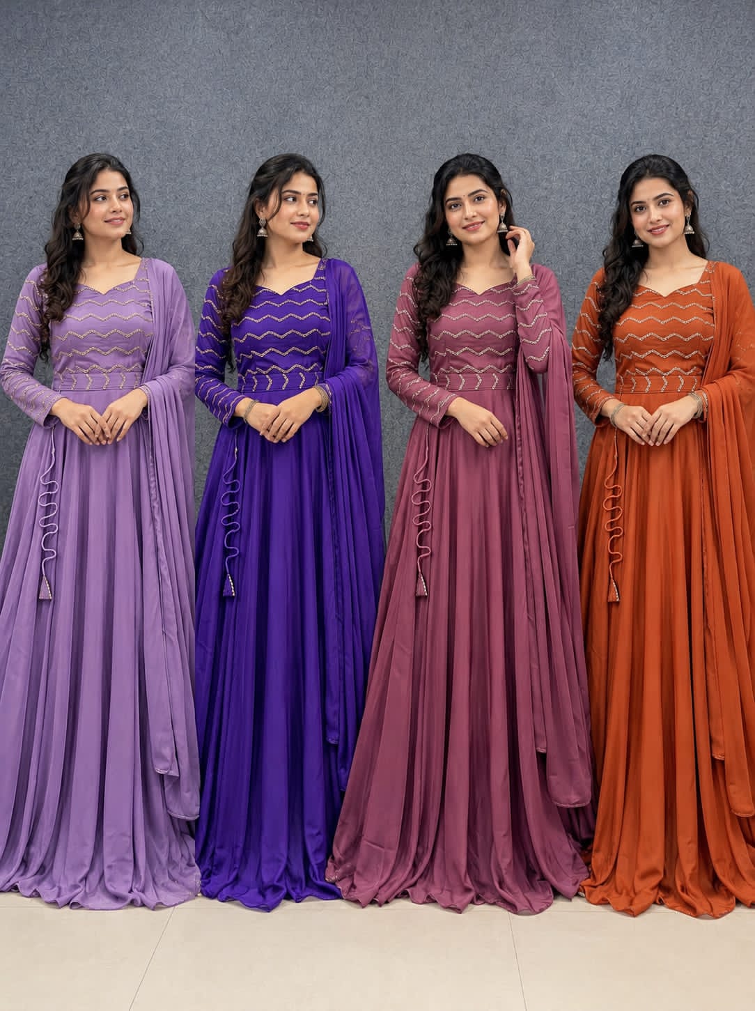 Rangoli silk gown with duppata ✨